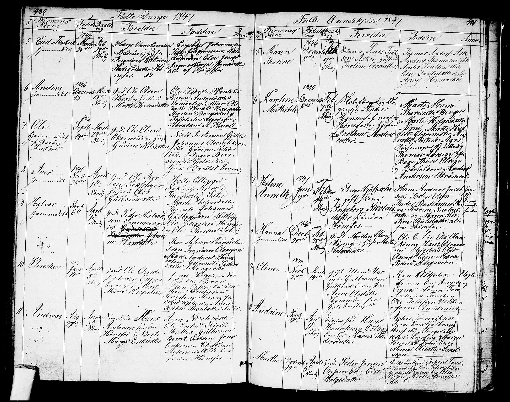 Norderhov kirkebøker, SAKO/A-237/G/Ga/L0004: Parish register (copy) no. I 4, 1824-1849, p. 430-431