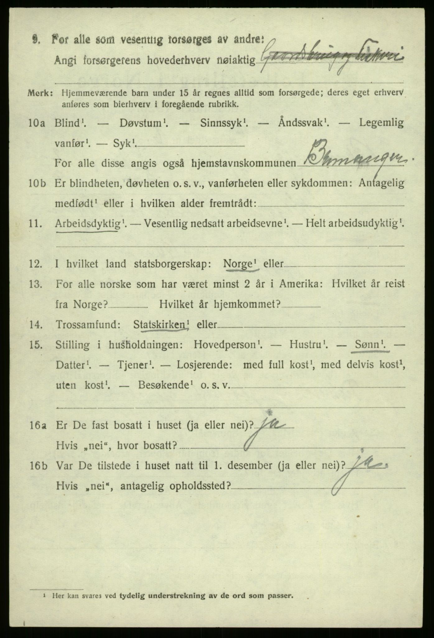 SAB, 1920 census for Bremanger, 1920, p. 2017