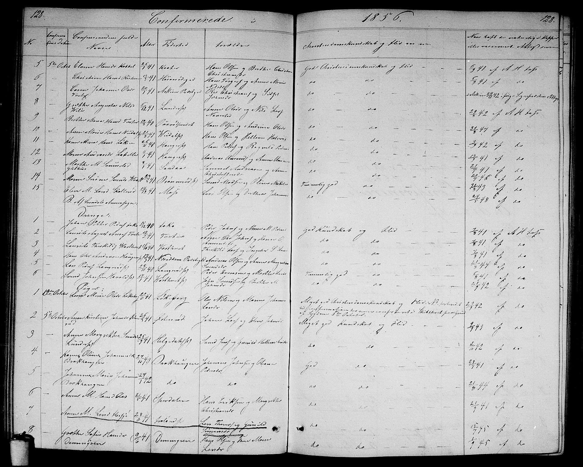 Våler prestekontor Kirkebøker, SAO/A-11083/G/Ga/L0002: Parish register (copy) no. I 2, 1839-1860, p. 128