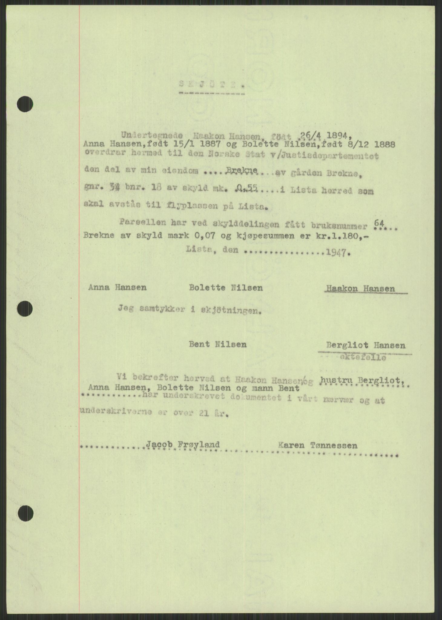 Forsvarsdepartementet, 10. kontor / Oppgjørskontoret, AV/RA-RAFA-1225/D/Db/L0182: Lista oppgjørskontor, 1942-1950, p. 105