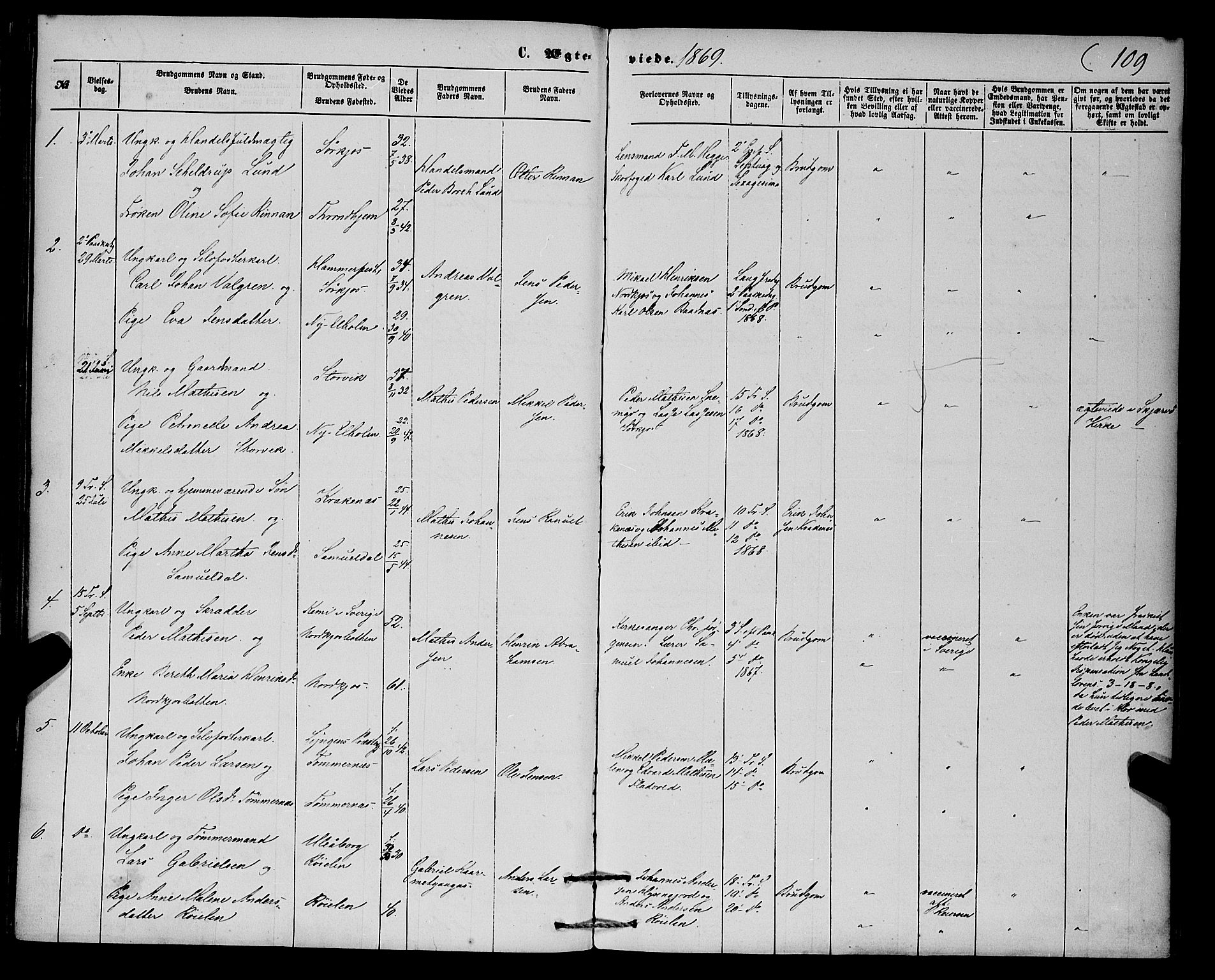 Skjervøy sokneprestkontor, SATØ/S-1300/H/Ha/Haa/L0013kirke: Parish register (official) no. 13, 1863-1877, p. 109