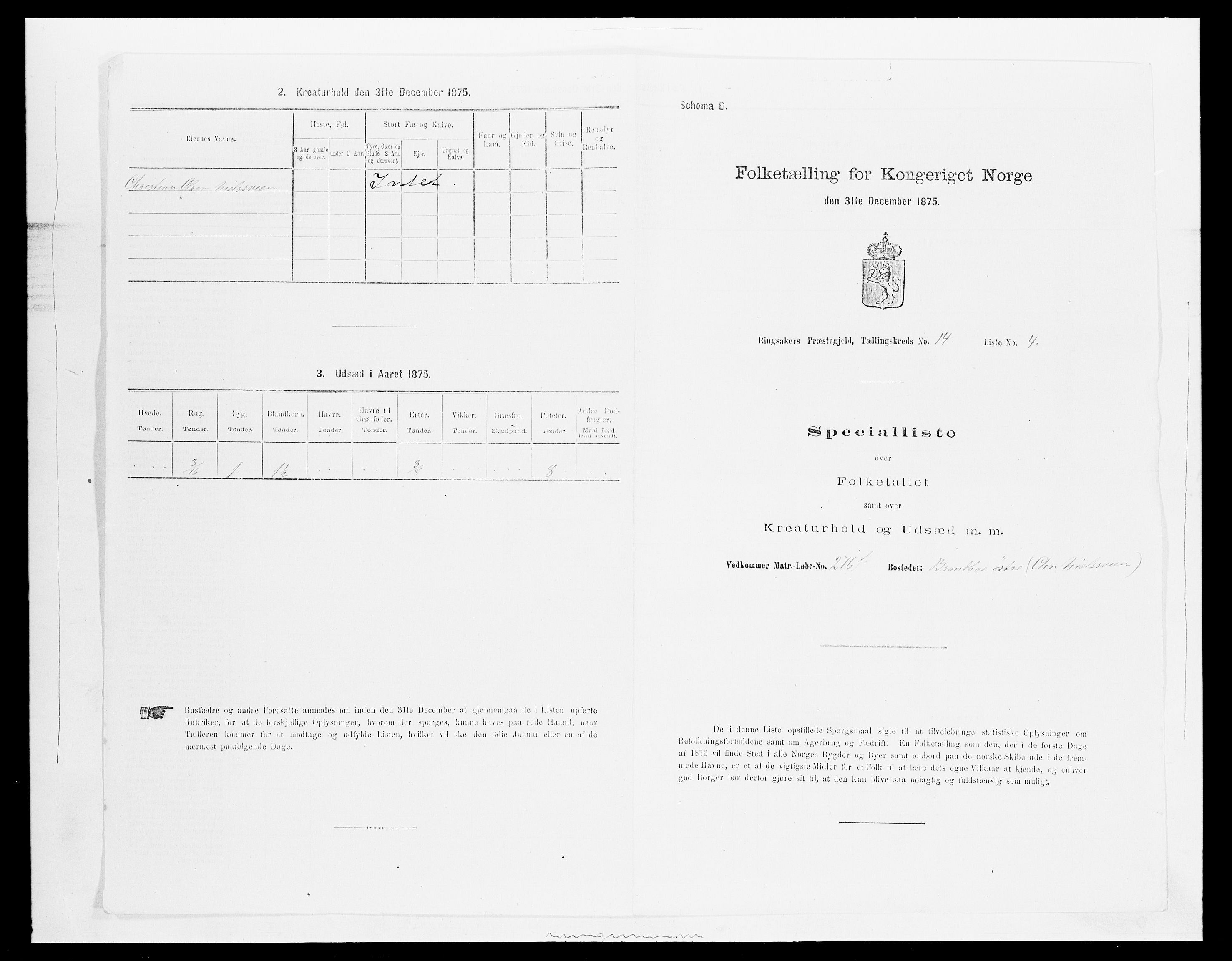 SAH, 1875 census for 0412P Ringsaker, 1875, p. 2828