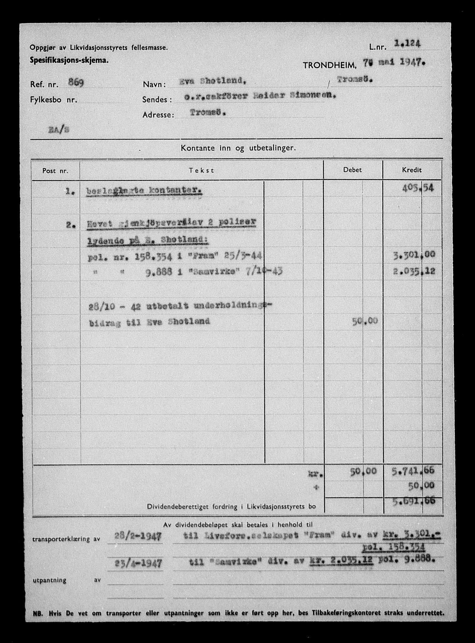 Justisdepartementet, Tilbakeføringskontoret for inndratte formuer, AV/RA-S-1564/H/Hc/Hcb/L0915: --, 1945-1947, p. 407