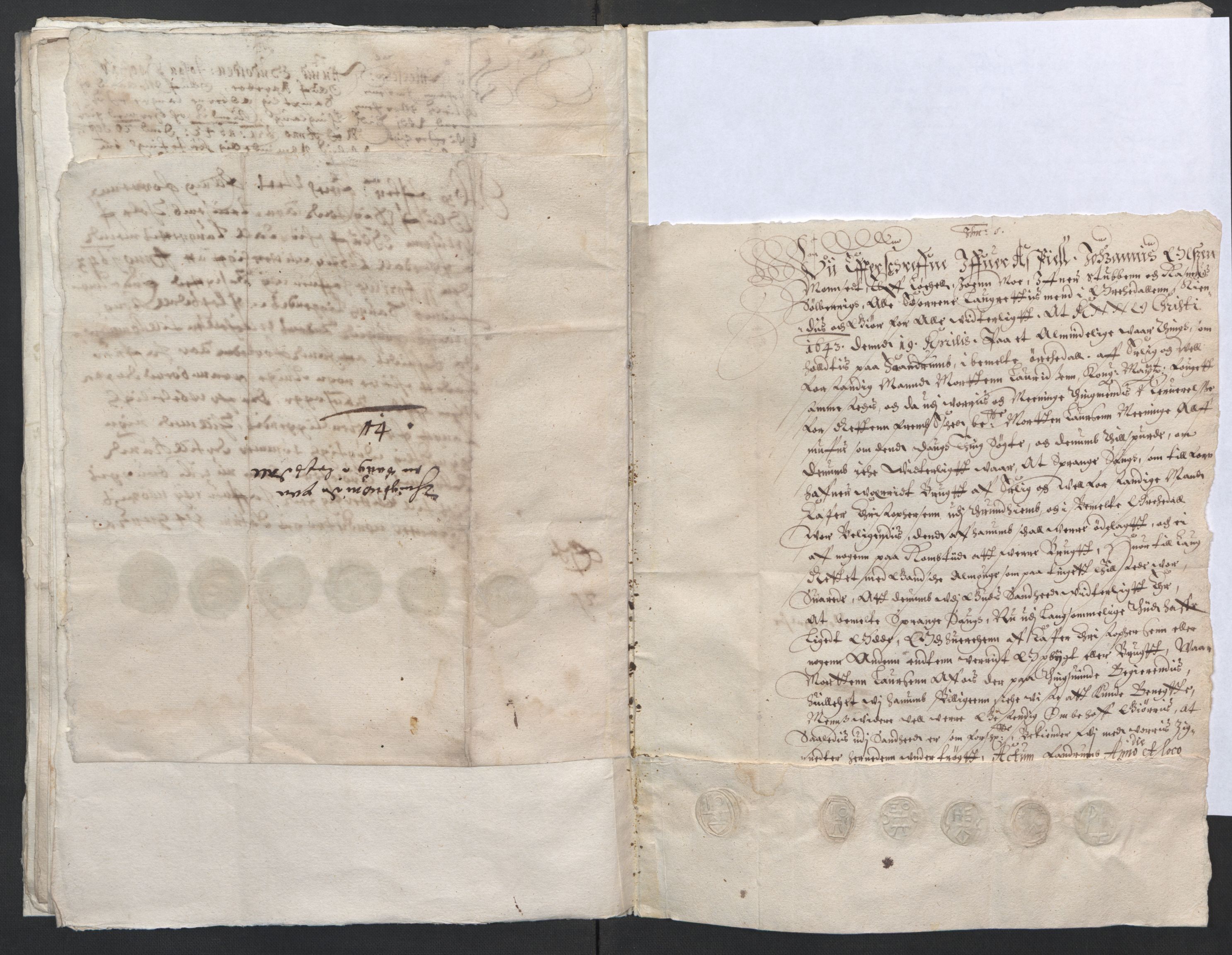 Rentekammeret inntil 1814, Reviderte regnskaper, Lensregnskaper, AV/RA-EA-5023/R/Rb/Rbw/L0073: Trondheim len, 1629-1643