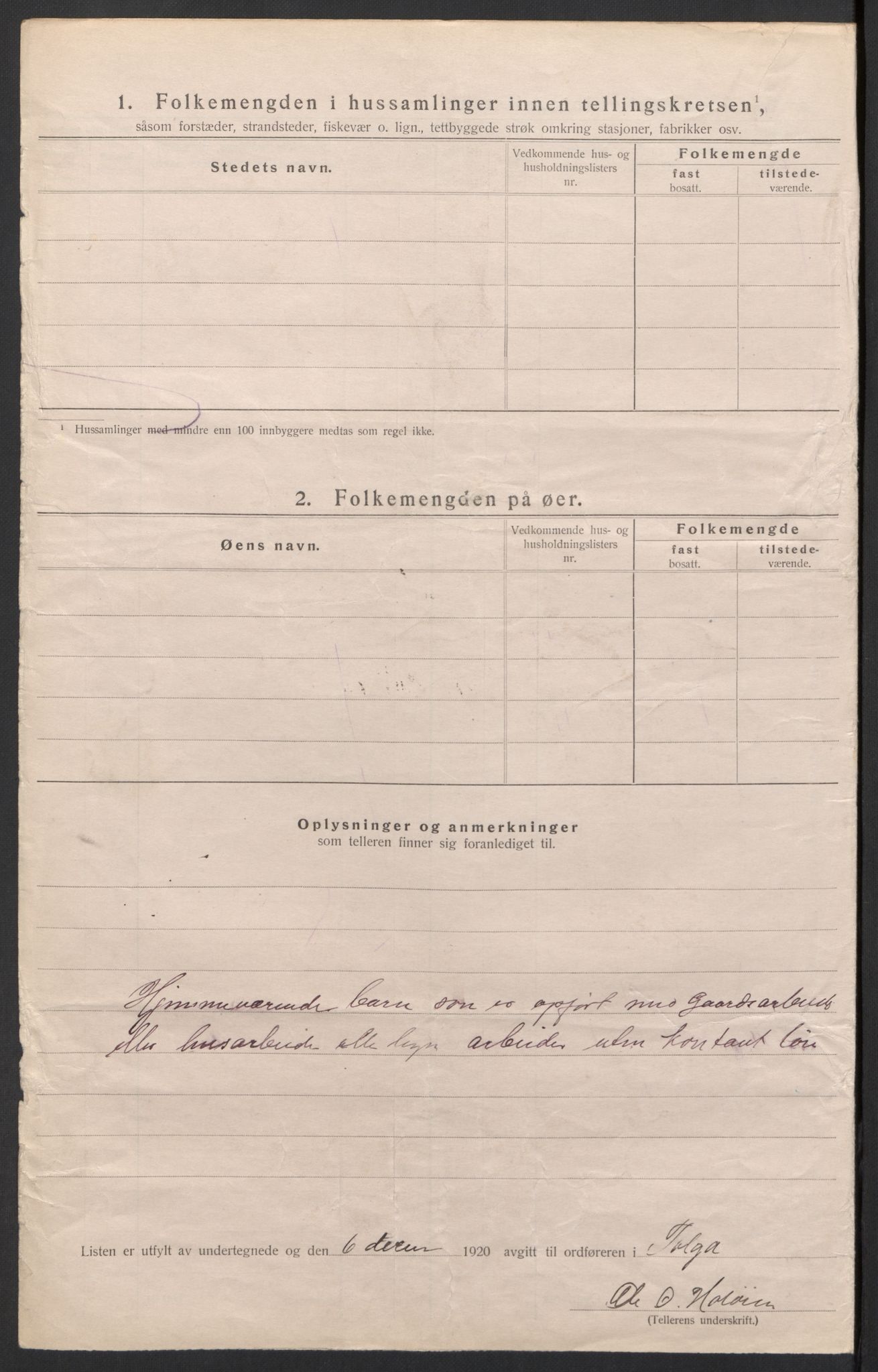 SAH, 1920 census for Tolga, 1920, p. 32