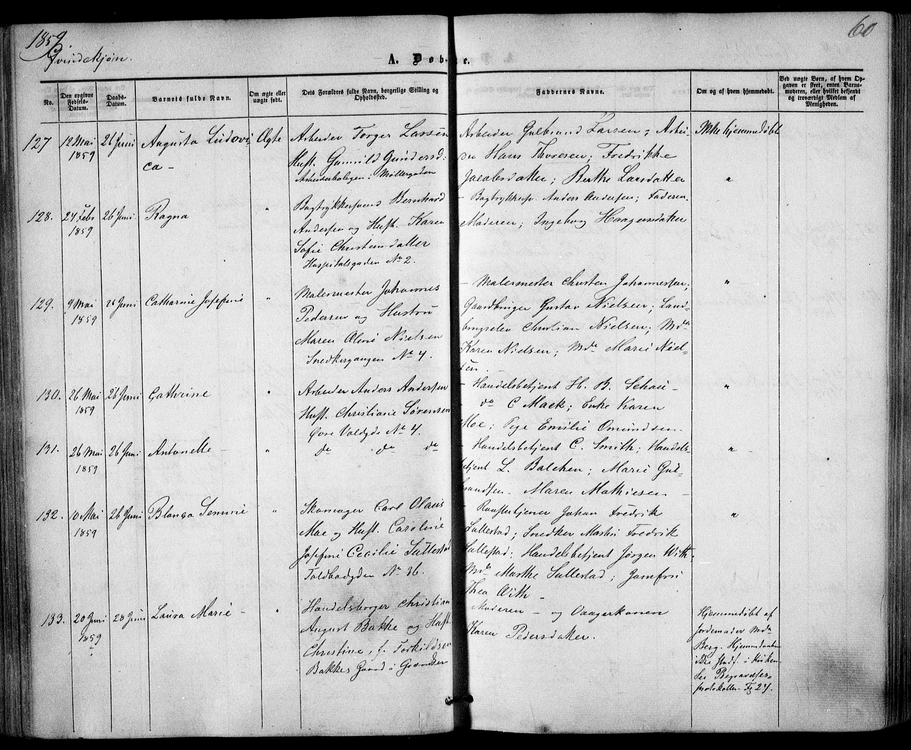 Trefoldighet prestekontor Kirkebøker, SAO/A-10882/F/Fa/L0001: Parish register (official) no. I 1, 1858-1863, p. 60