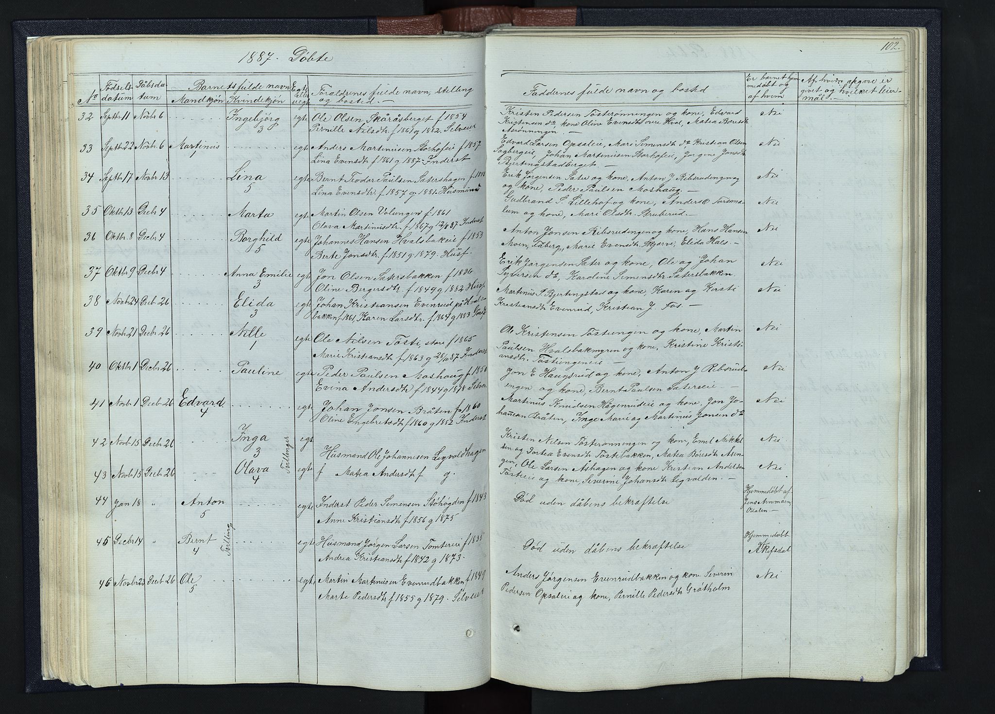 Romedal prestekontor, SAH/PREST-004/L/L0010: Parish register (copy) no. 10, 1860-1895, p. 102