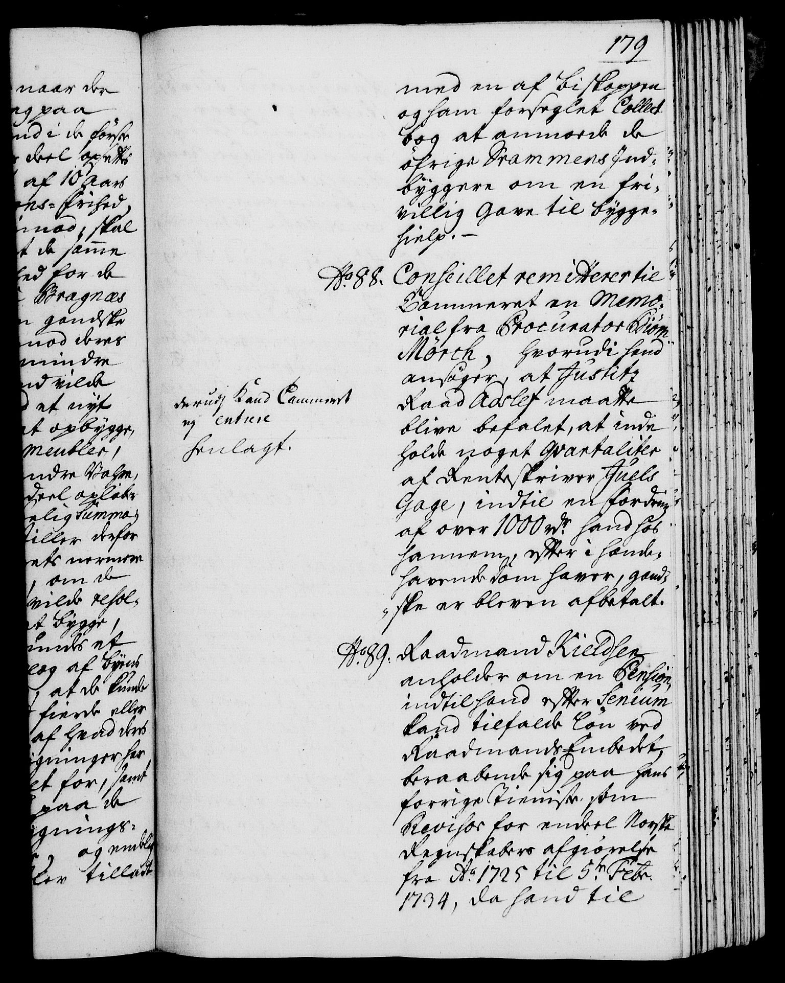 Rentekammeret, Kammerkanselliet, AV/RA-EA-3111/G/Gh/Gha/L0018: Norsk ekstraktmemorialprotokoll (merket RK 53.63), 1735-1736, p. 179