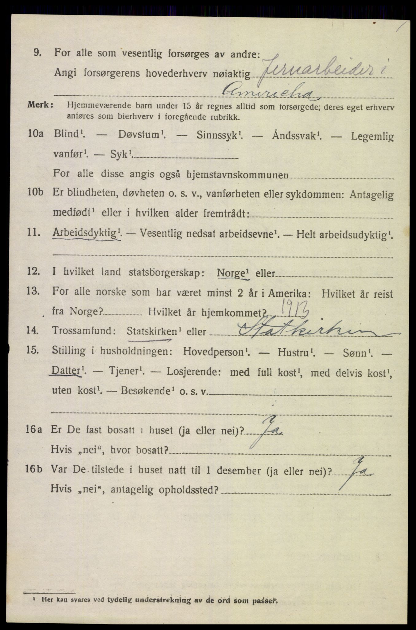 SAK, 1920 census for Spangereid, 1920, p. 3816