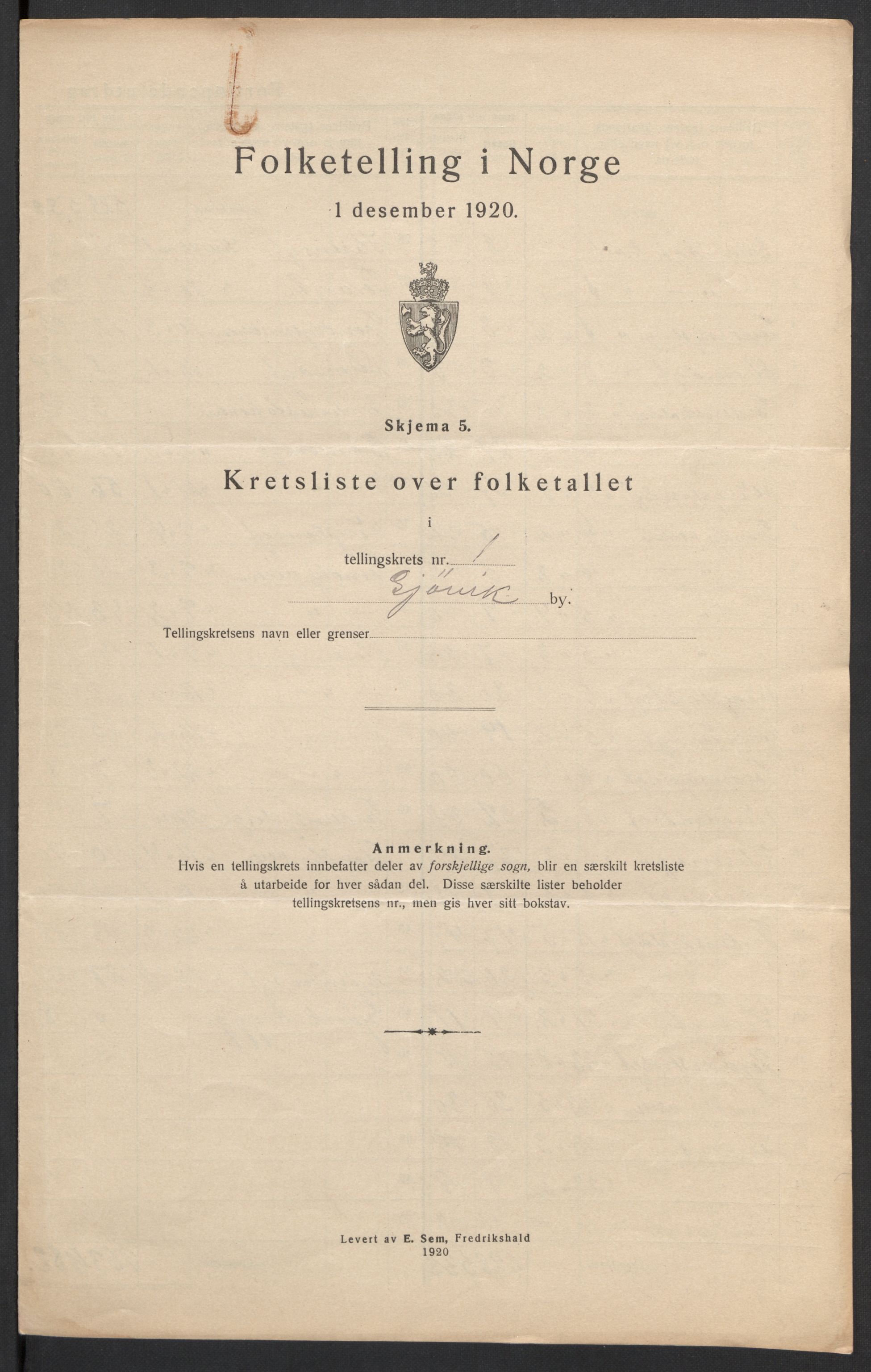 SAH, 1920 census for Gjøvik, 1920, p. 6