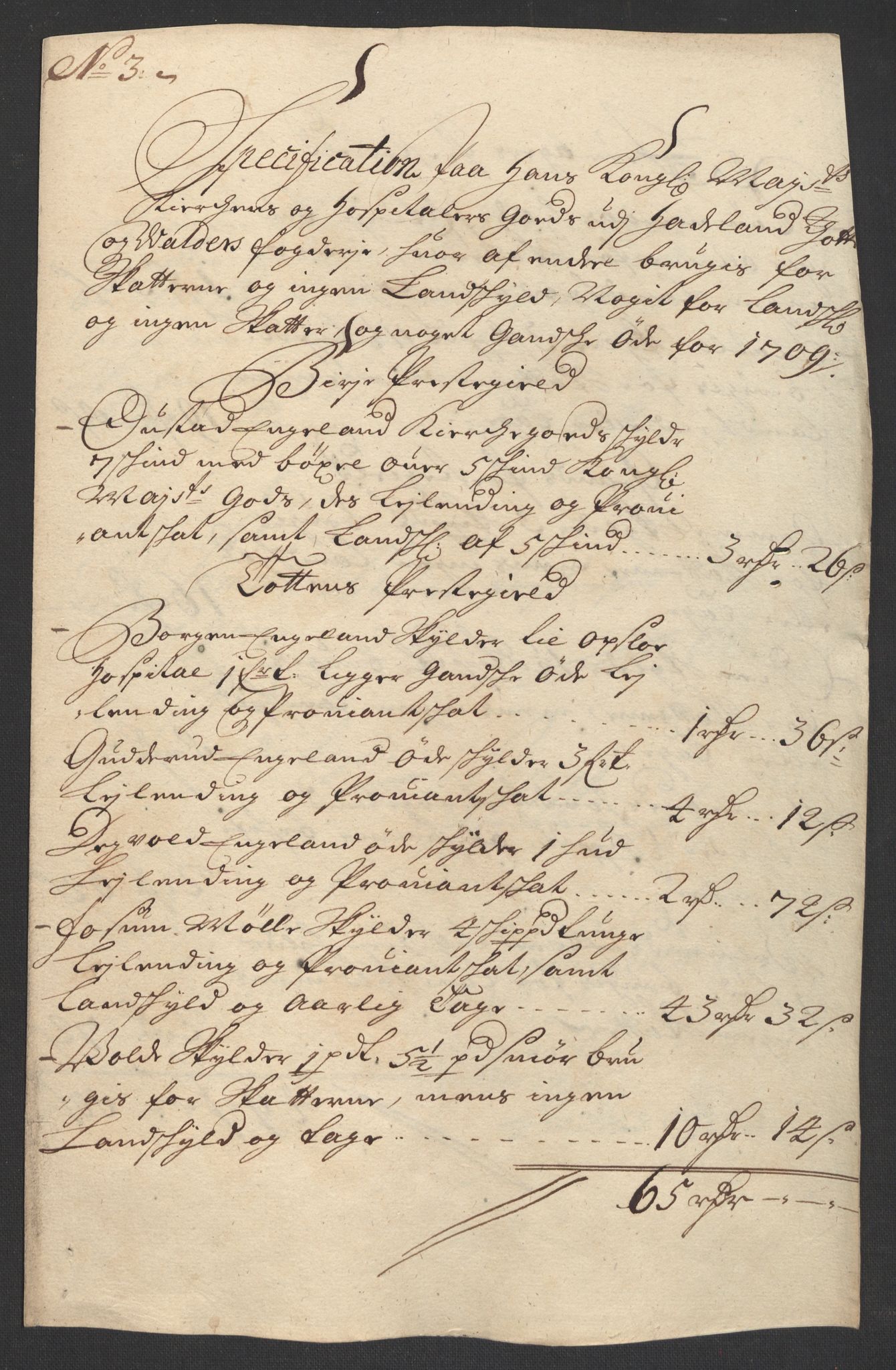 Rentekammeret inntil 1814, Reviderte regnskaper, Fogderegnskap, RA/EA-4092/R18/L1306: Fogderegnskap Hadeland, Toten og Valdres, 1709, p. 390