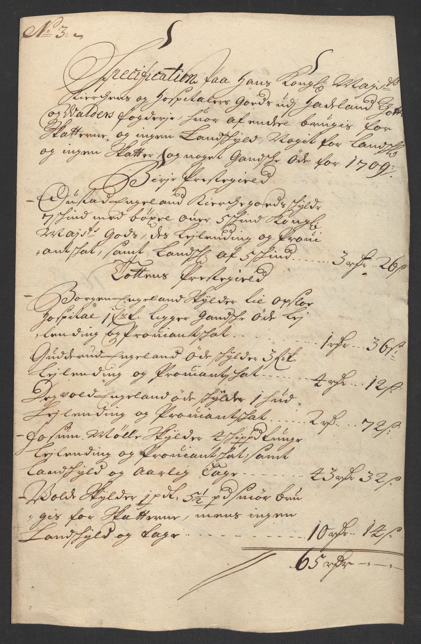 Rentekammeret inntil 1814, Reviderte regnskaper, Fogderegnskap, AV/RA-EA-4092/R18/L1306: Fogderegnskap Hadeland, Toten og Valdres, 1709, p. 390