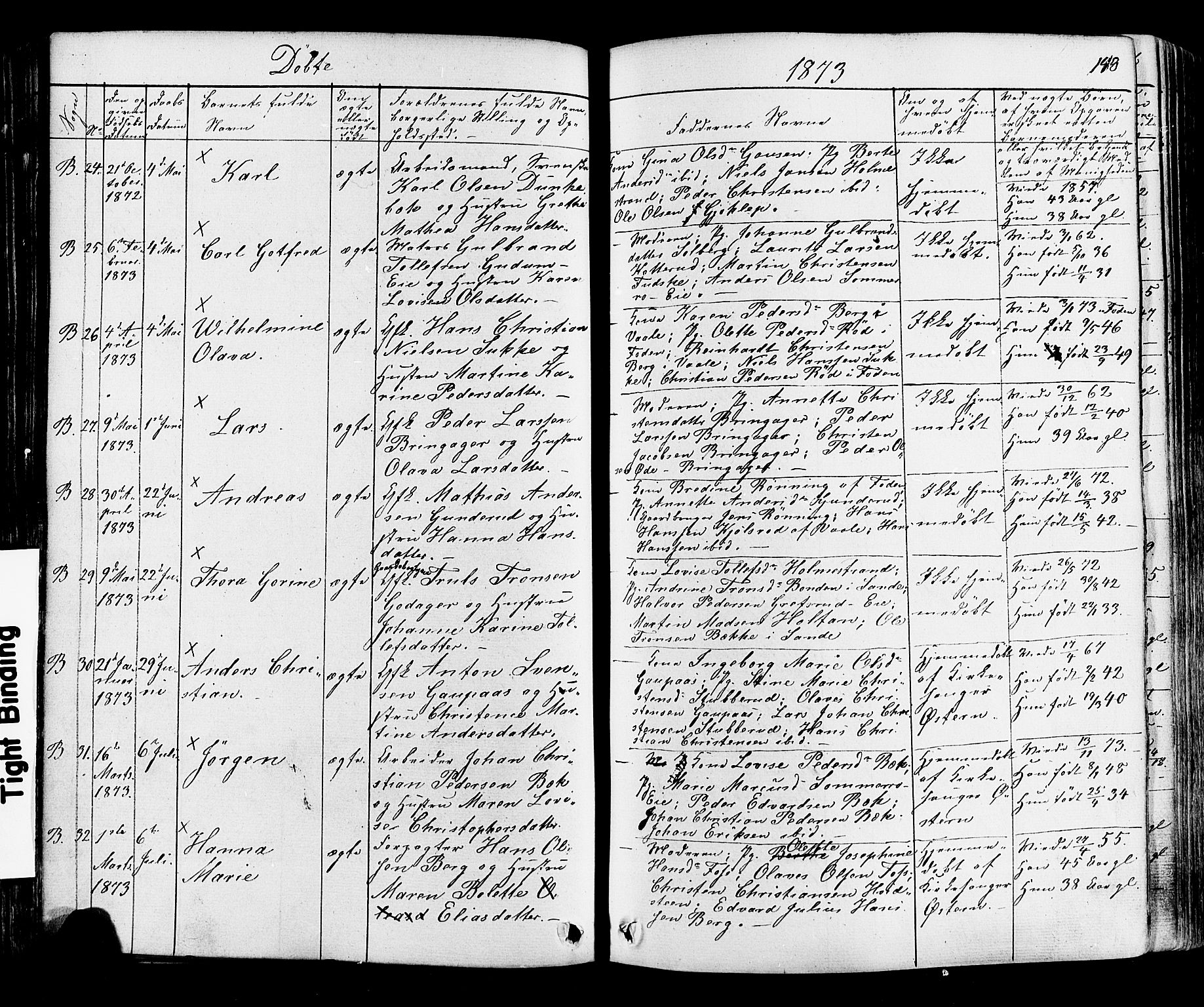 Botne kirkebøker, AV/SAKO-A-340/F/Fa/L0006: Parish register (official) no. I 6, 1836-1877, p. 148