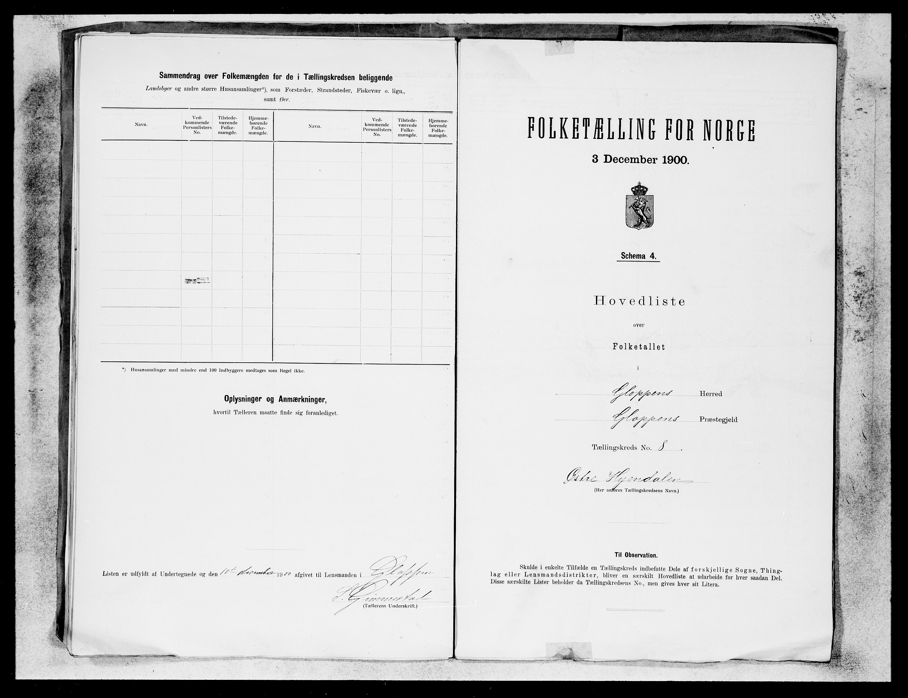 SAB, 1900 census for Gloppen, 1900, p. 15