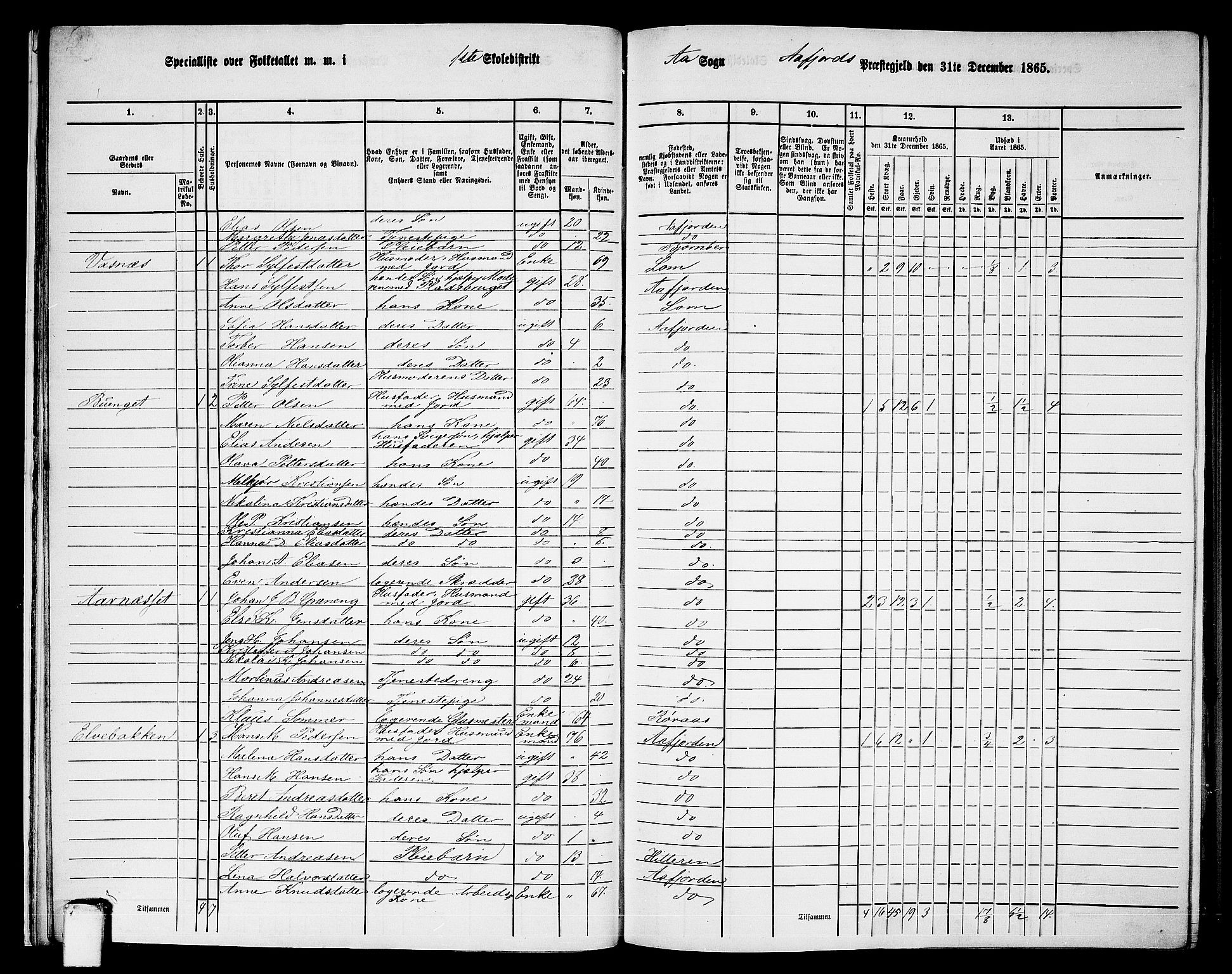 RA, 1865 census for Aafjorden, 1865, p. 17