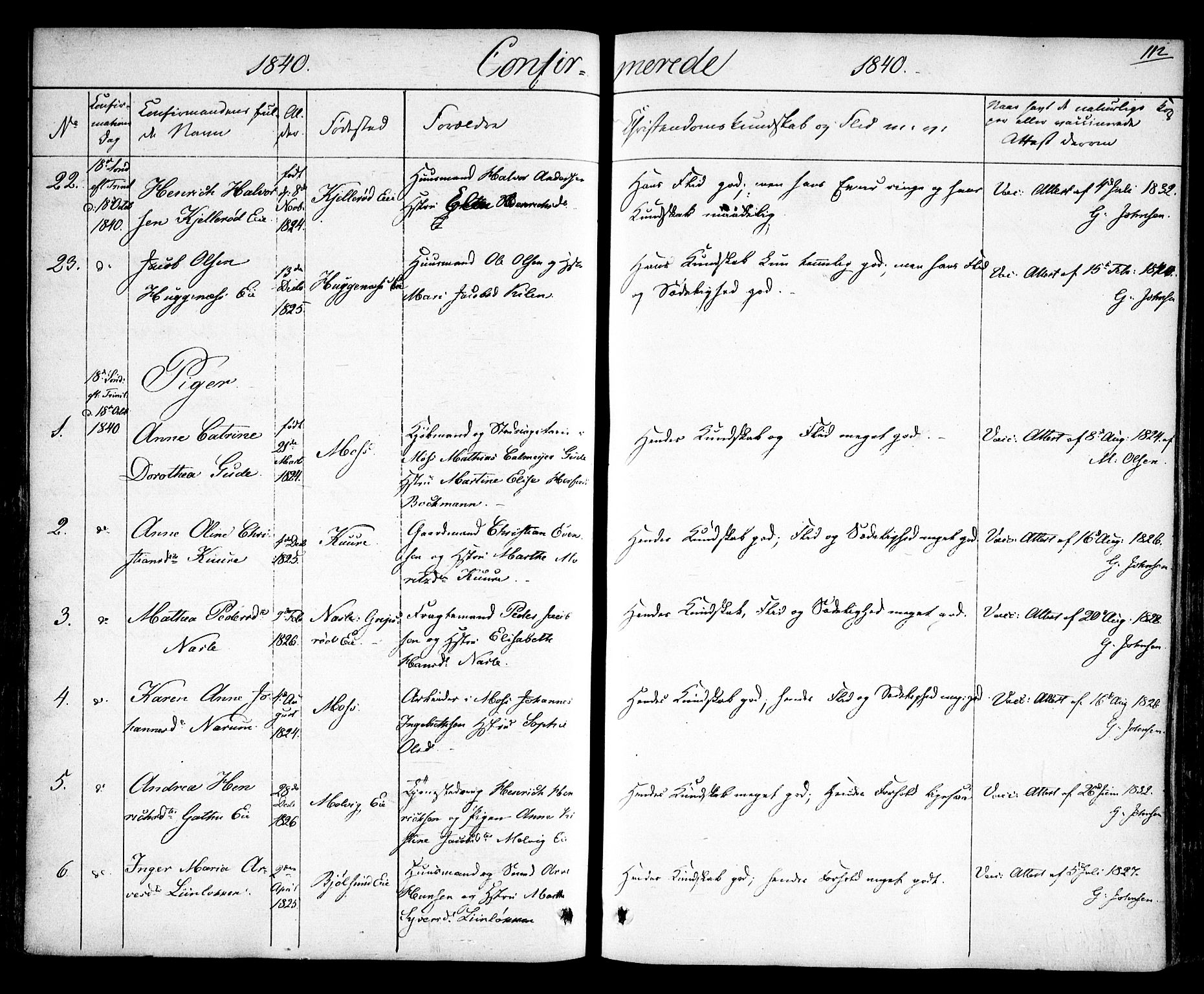 Rygge prestekontor Kirkebøker, AV/SAO-A-10084b/F/Fa/L0004: Parish register (official) no. 4, 1836-1851, p. 112