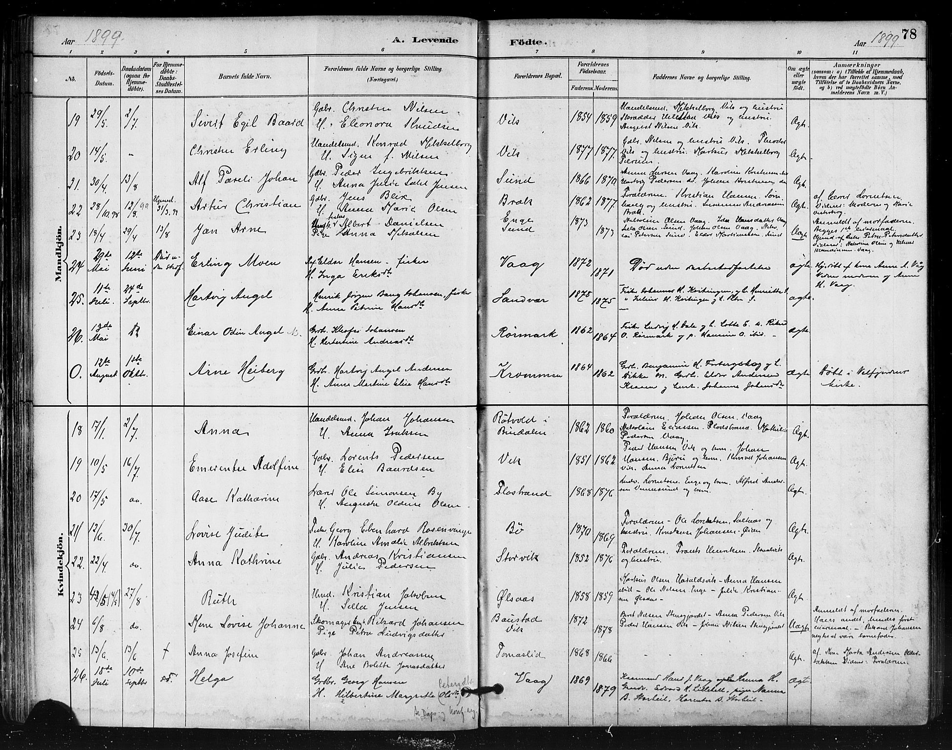 Ministerialprotokoller, klokkerbøker og fødselsregistre - Nordland, AV/SAT-A-1459/812/L0178: Parish register (official) no. 812A07, 1886-1900, p. 78