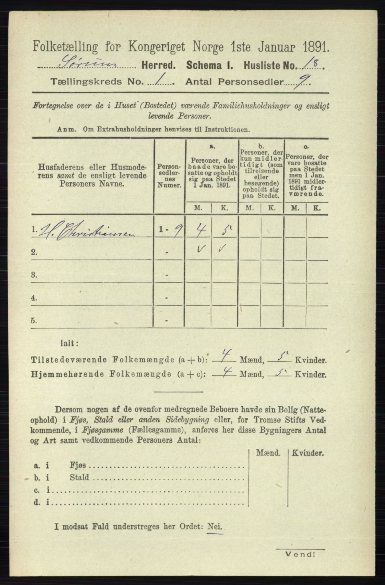 RA, 1891 census for 0226 Sørum, 1891, p. 37