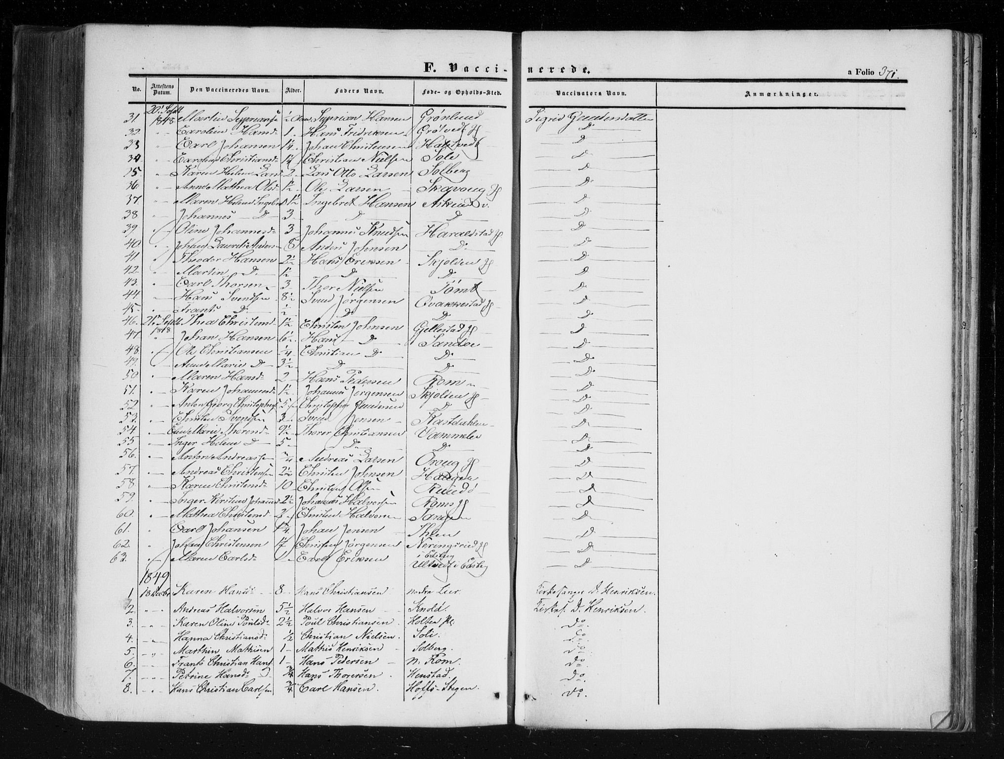 Askim prestekontor Kirkebøker, AV/SAO-A-10900/F/Fa/L0005: Parish register (official) no. 5, 1847-1879, p. 371