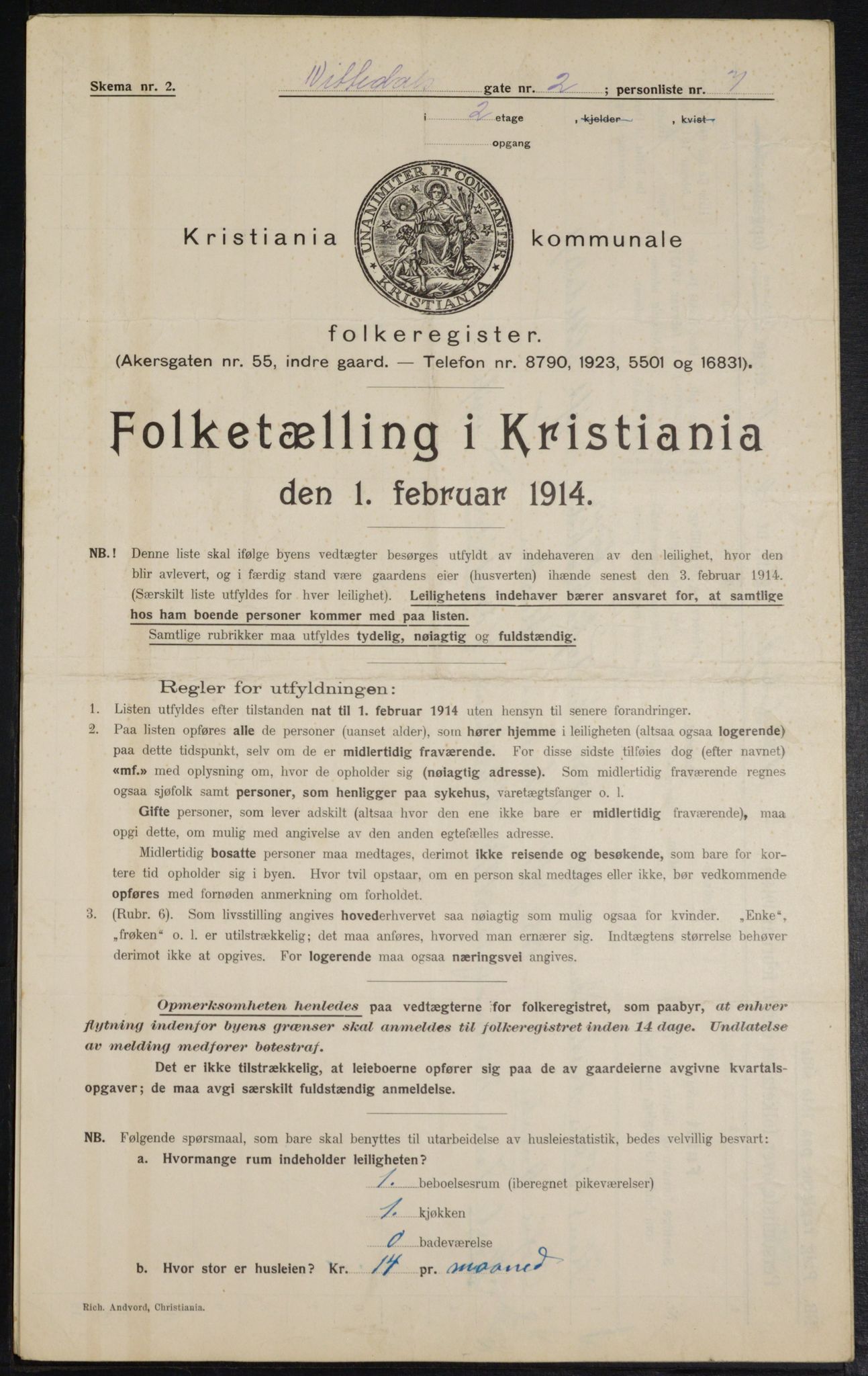 OBA, Municipal Census 1914 for Kristiania, 1914, p. 71224