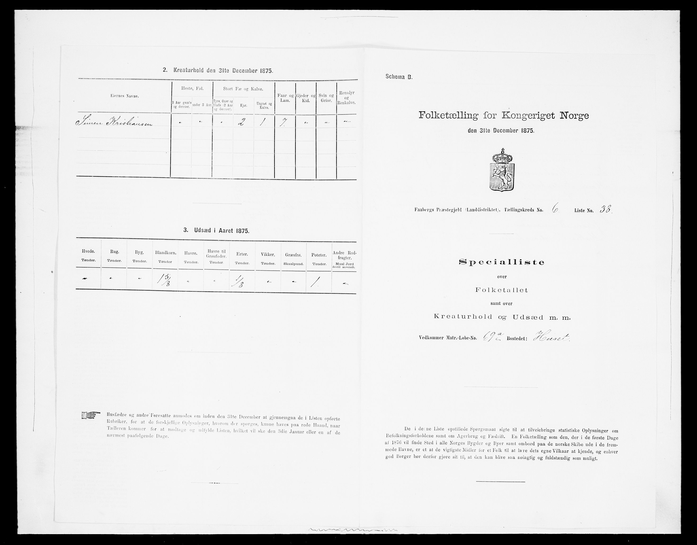 SAH, 1875 census for 0524L Fåberg/Fåberg og Lillehammer, 1875, p. 773