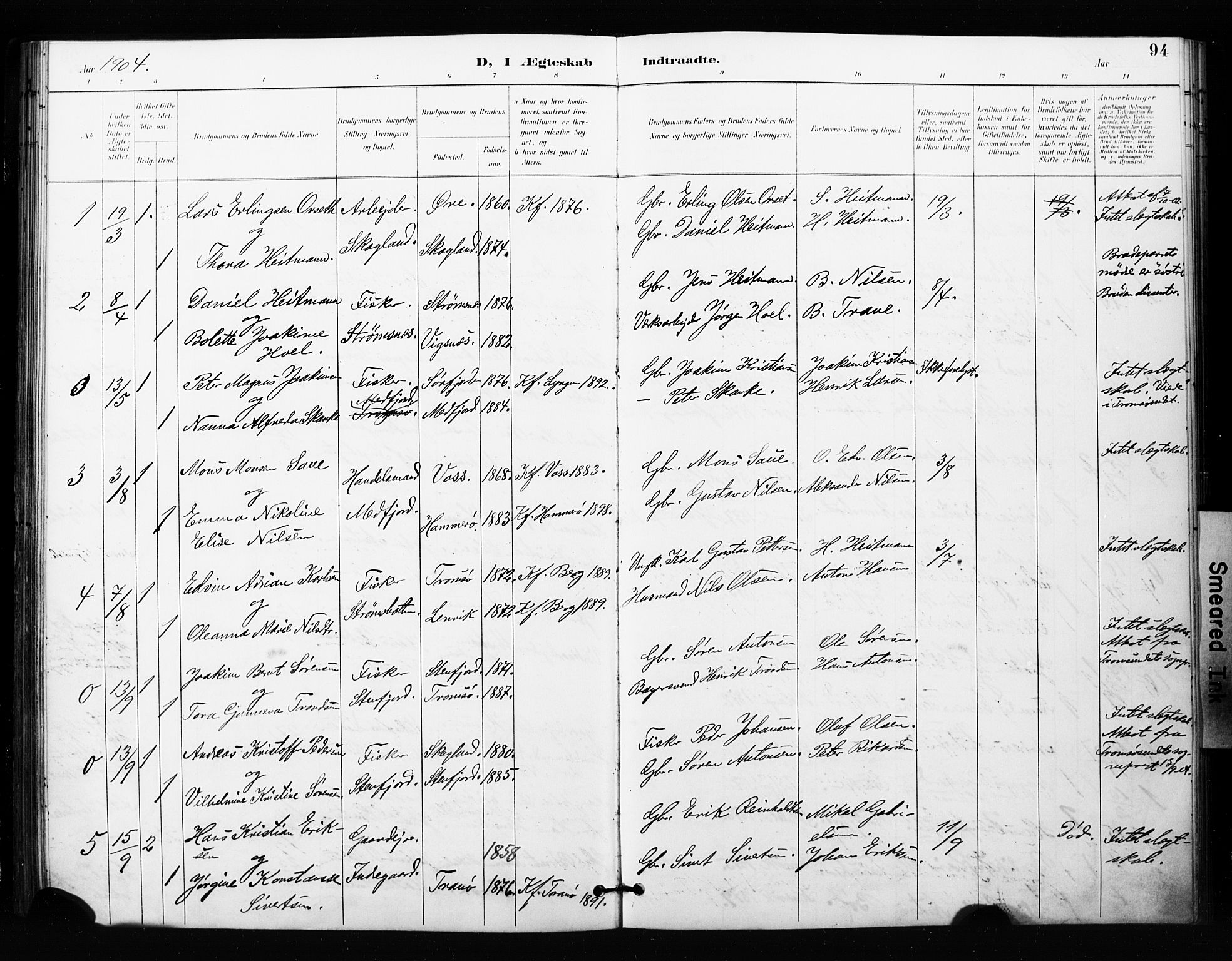 Berg sokneprestkontor, SATØ/S-1318/G/Ga/Gaa/L0005kirke: Parish register (official) no. 5, 1894-1905, p. 94