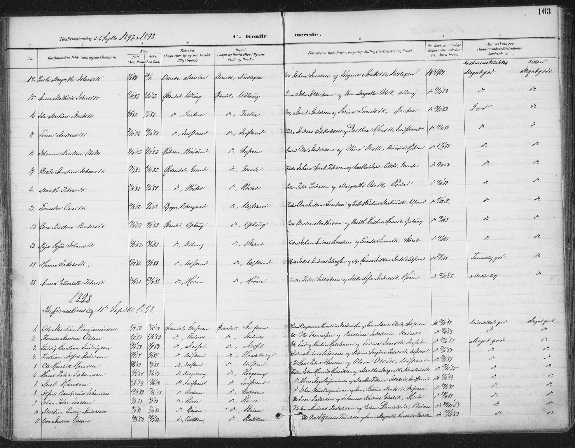 Ministerialprotokoller, klokkerbøker og fødselsregistre - Sør-Trøndelag, SAT/A-1456/659/L0743: Parish register (official) no. 659A13, 1893-1910, p. 163