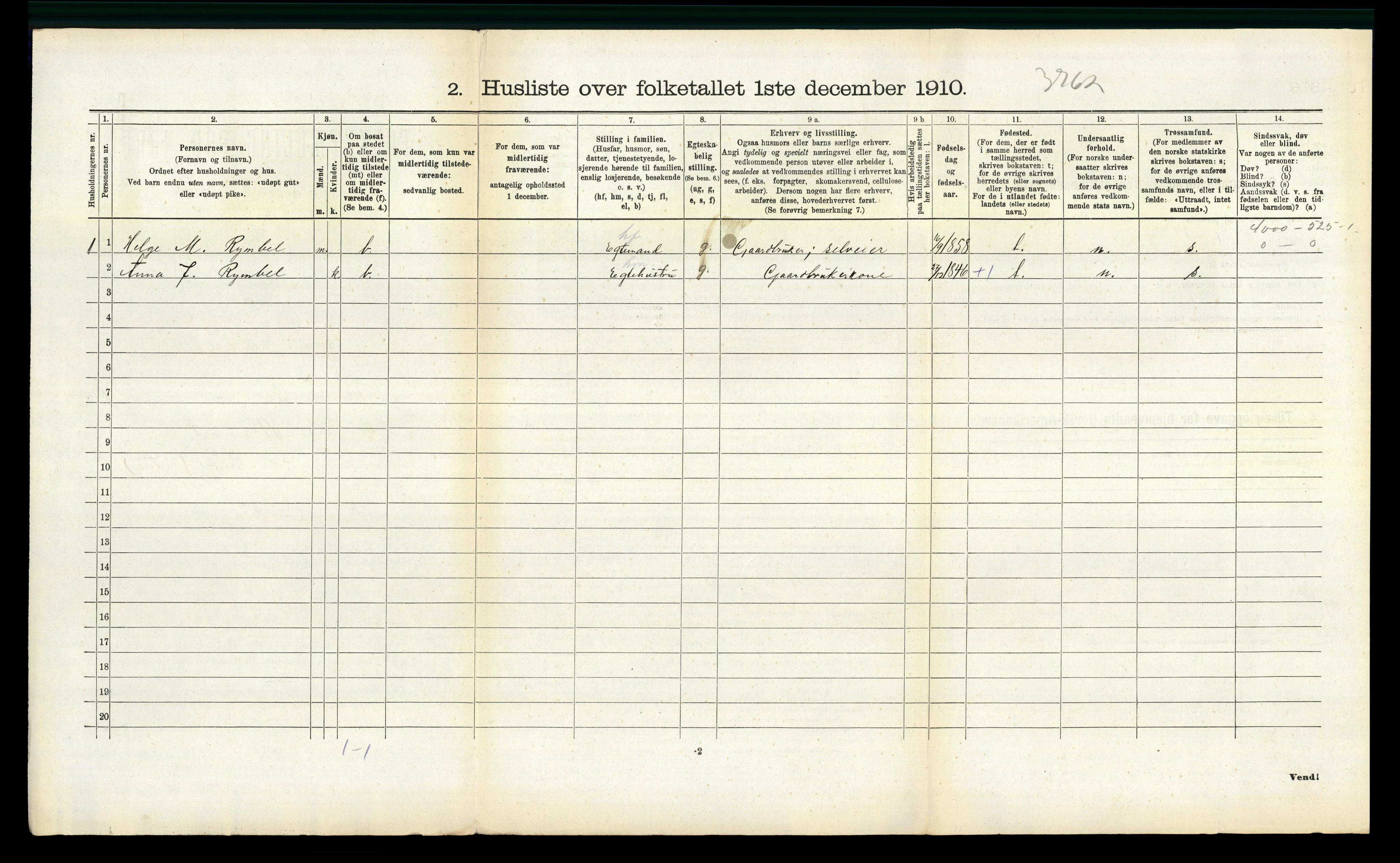 RA, 1910 census for Ullensvang, 1910, p. 804