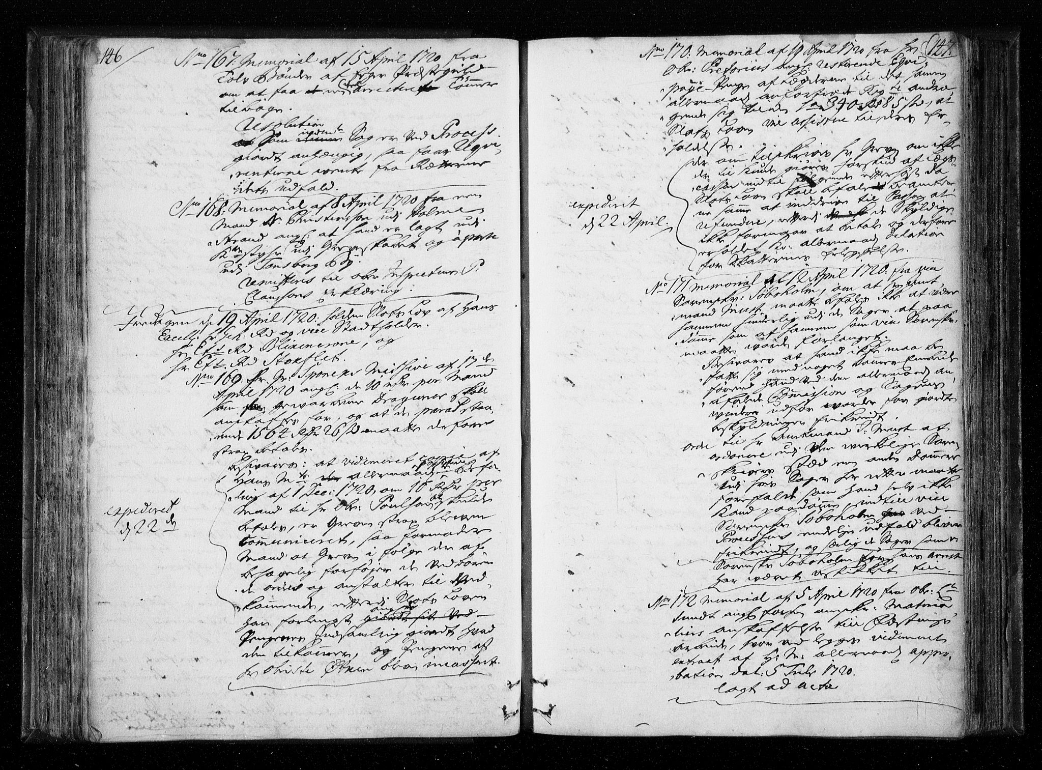 Stattholderembetet 1572-1771, AV/RA-EA-2870/Aa/L0010: Voteringsprotokoll (konseptprotokoll), 1719-1722, p. 146-147