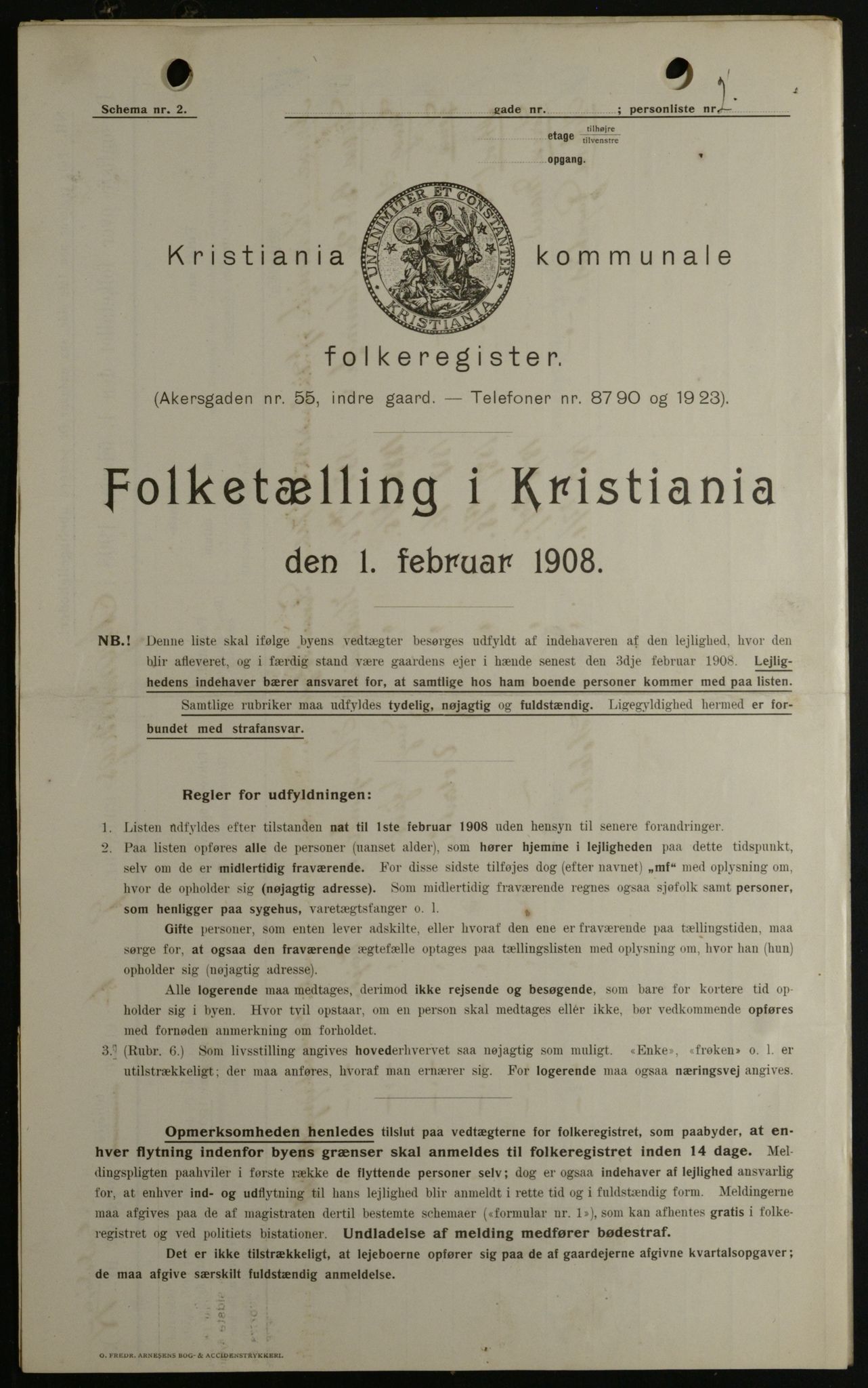 OBA, Municipal Census 1908 for Kristiania, 1908, p. 52989