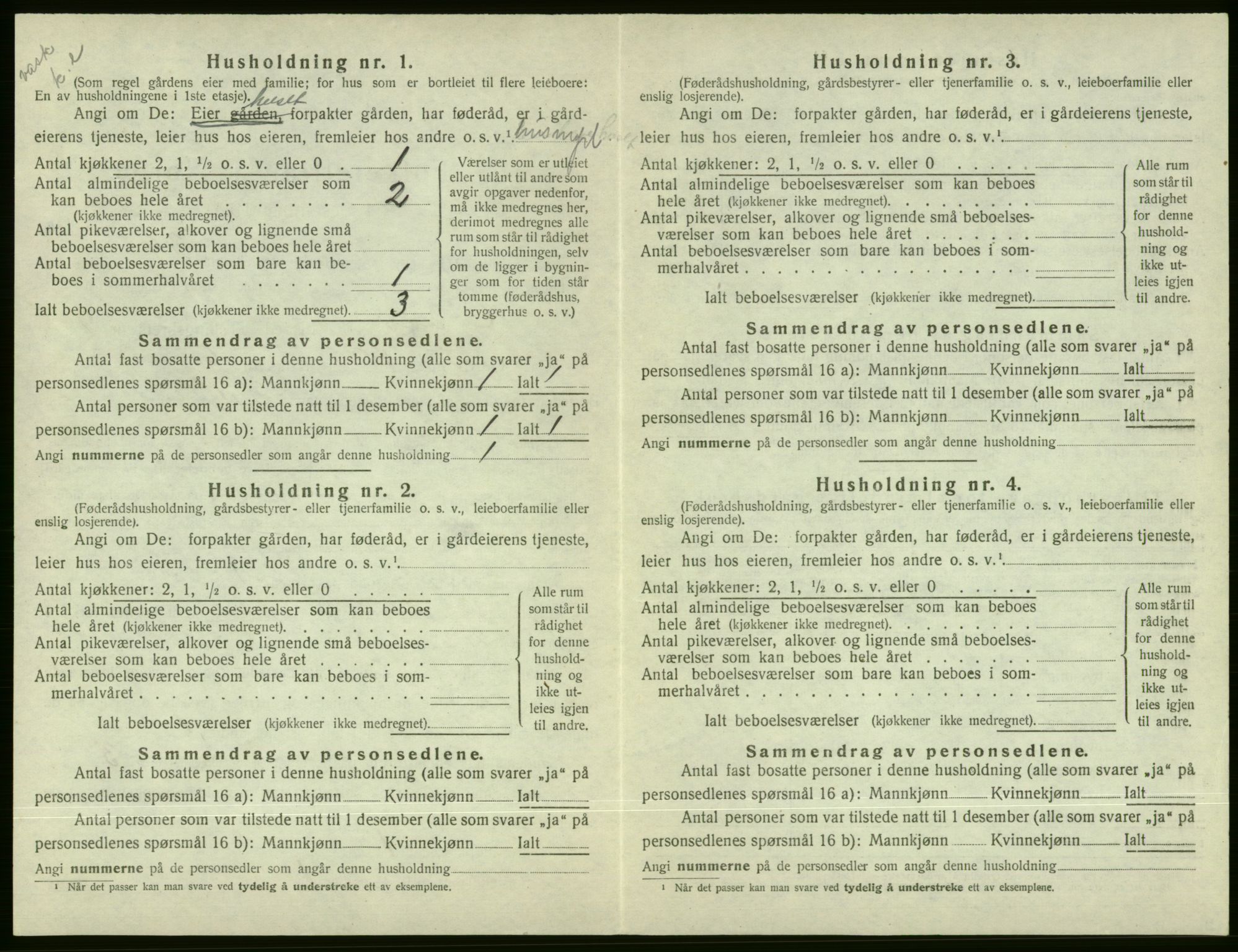 SAB, 1920 census for Voss, 1920, p. 932