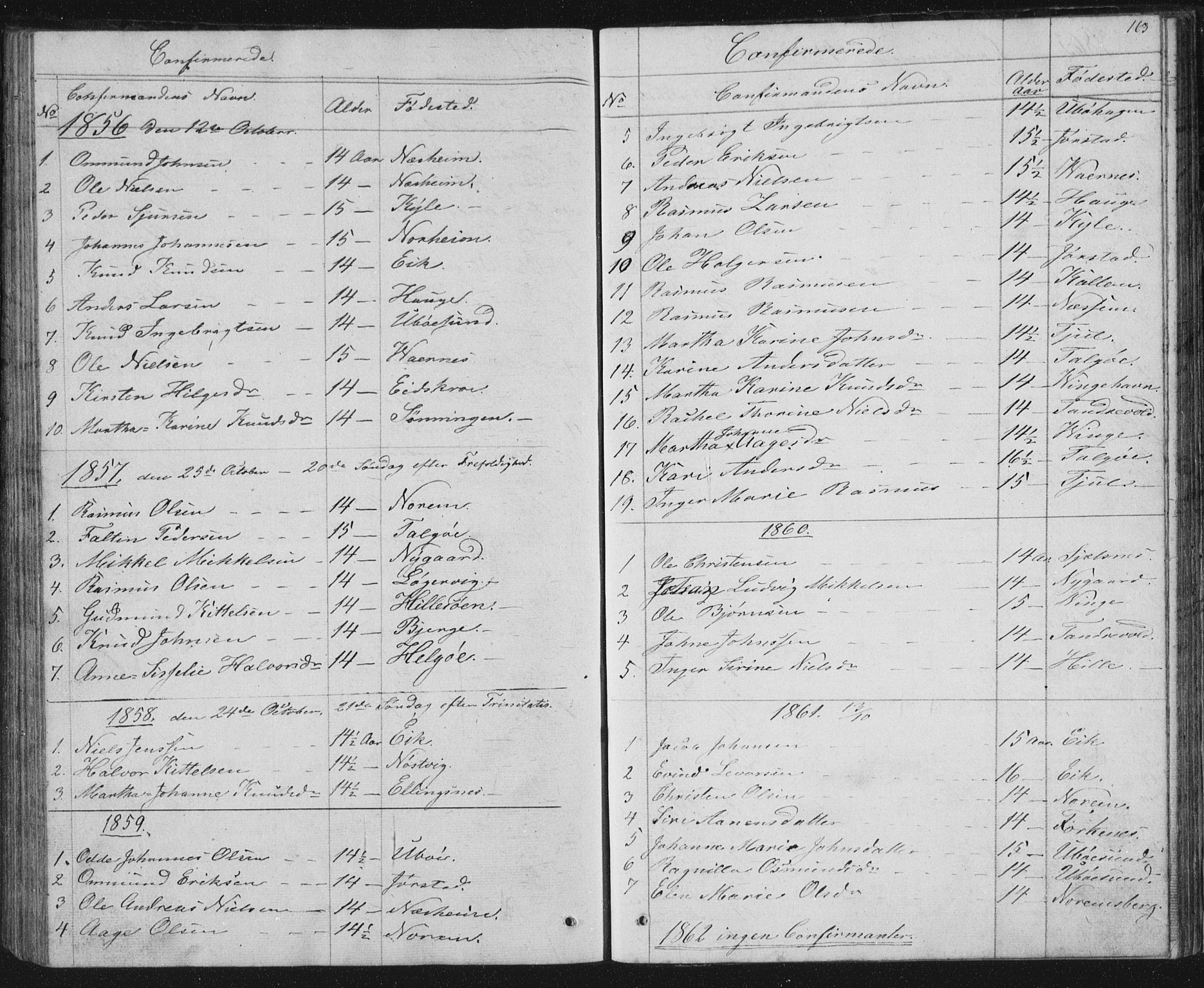 Nedstrand sokneprestkontor, SAST/A-101841/01/V: Parish register (copy) no. B 2, 1848-1933, p. 163