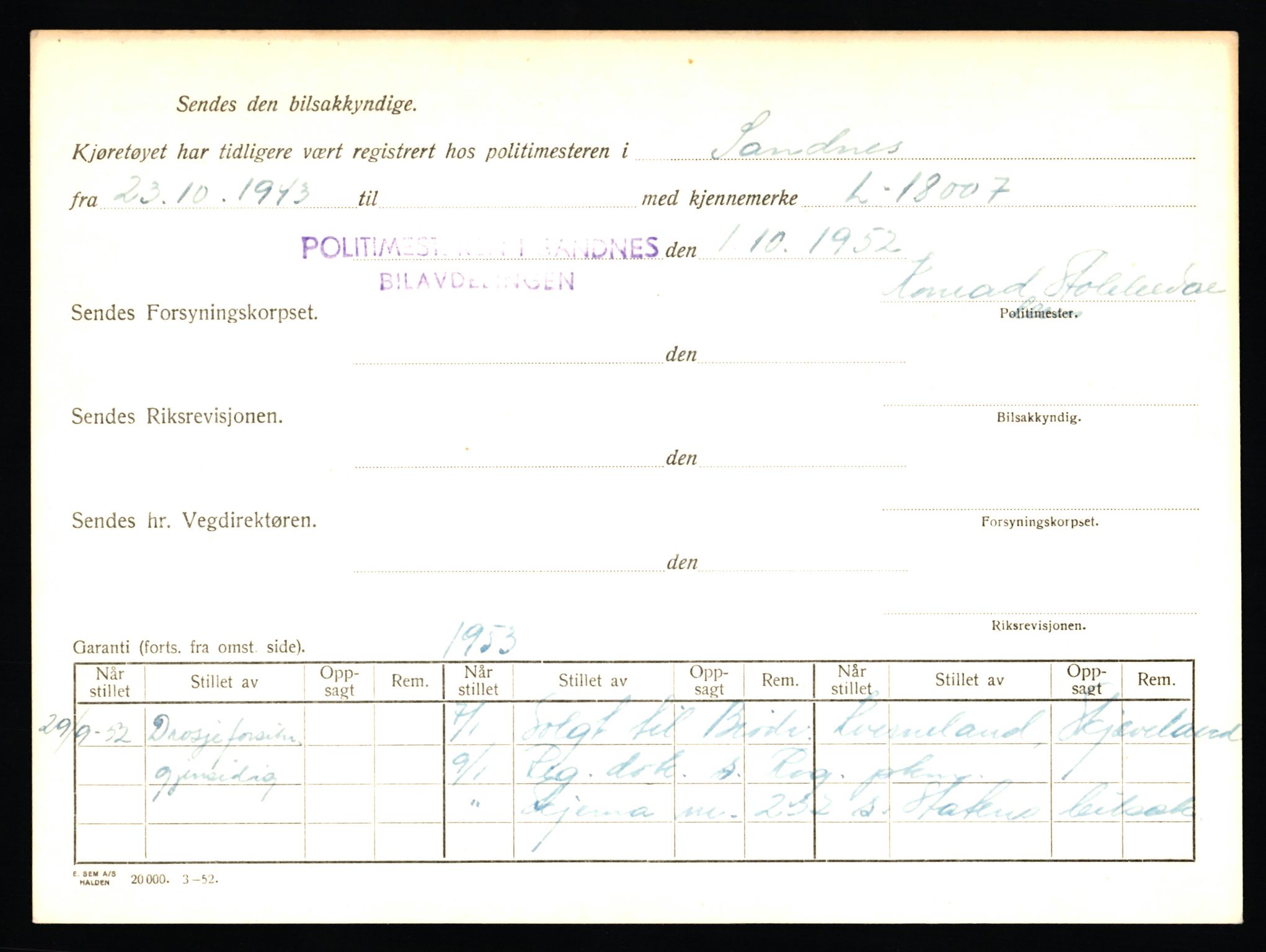 Stavanger trafikkstasjon, AV/SAST-A-101942/0/F/L0033: L-18150 - L-18599, 1930-1971, p. 862