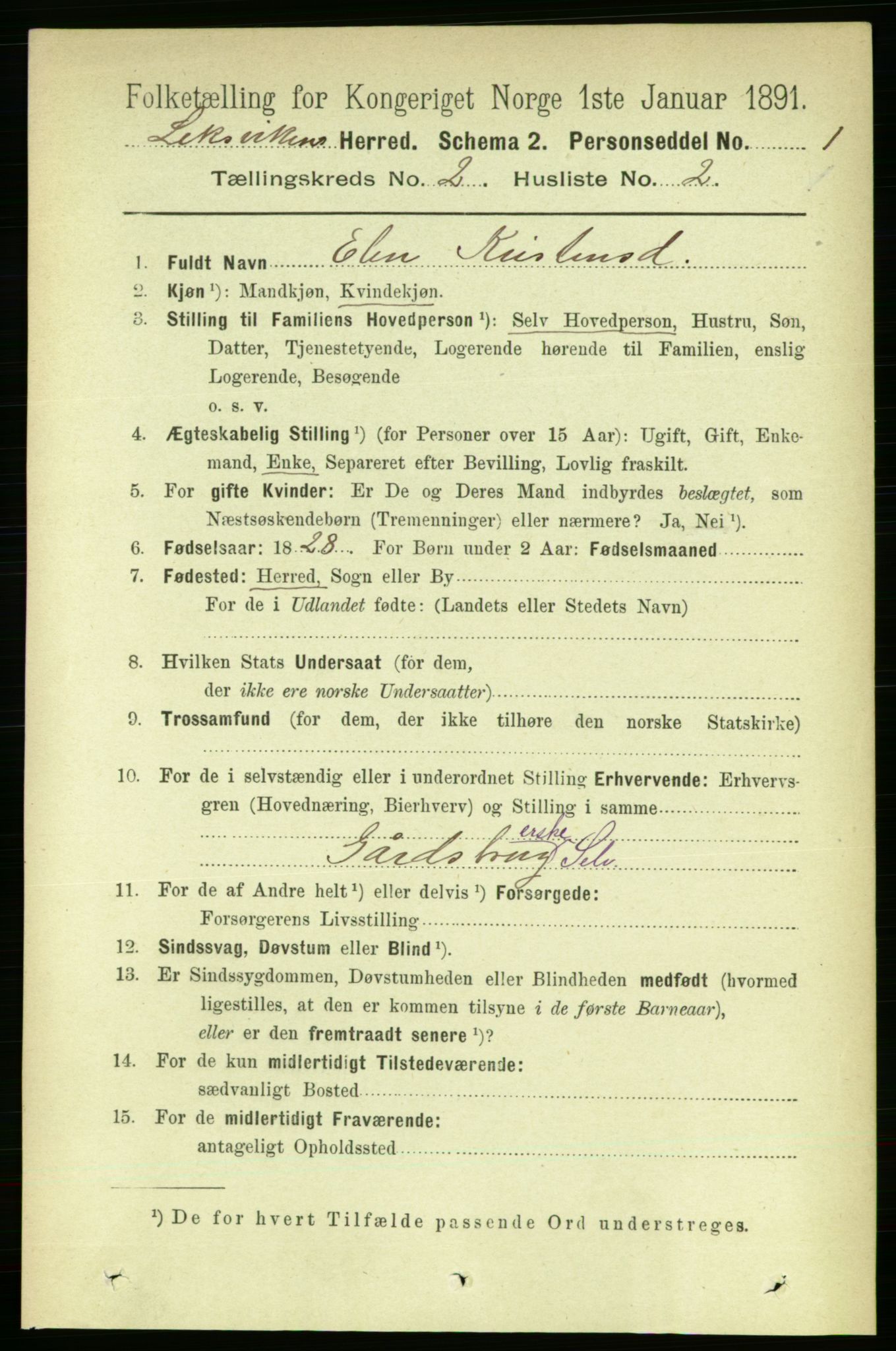 RA, 1891 census for 1718 Leksvik, 1891, p. 683