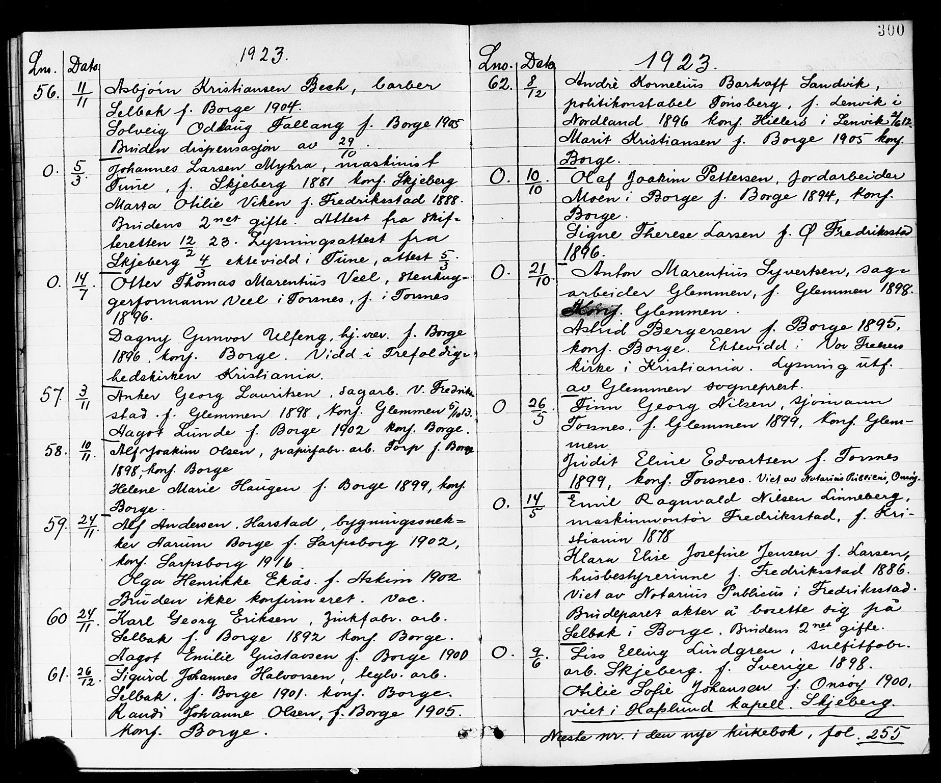 Borge prestekontor Kirkebøker, AV/SAO-A-10903/G/Ga/L0002: Parish register (copy) no. I 2, 1875-1923, p. 300