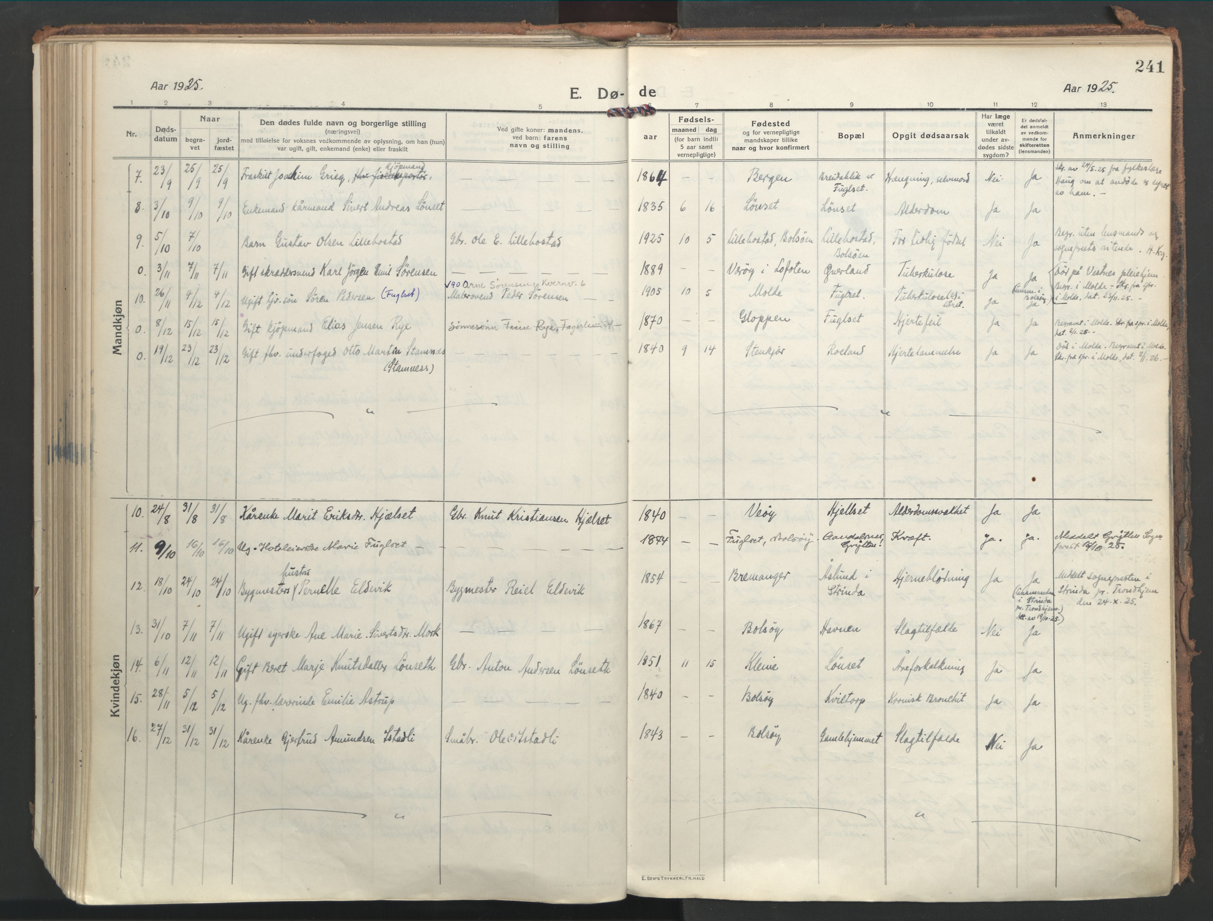 Ministerialprotokoller, klokkerbøker og fødselsregistre - Møre og Romsdal, AV/SAT-A-1454/555/L0659: Parish register (official) no. 555A10, 1917-1971, p. 241