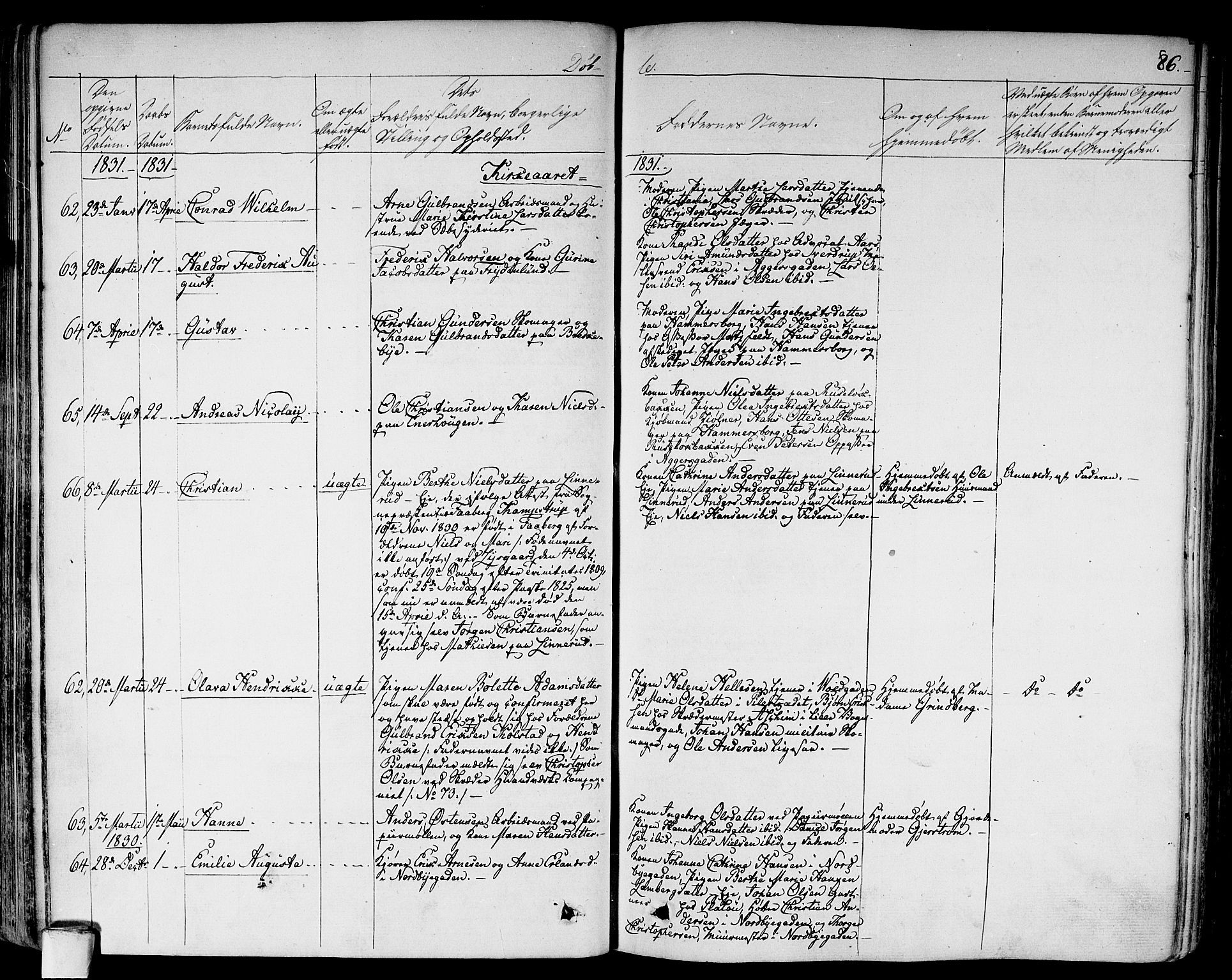 Aker prestekontor kirkebøker, SAO/A-10861/F/L0013: Parish register (official) no. 13, 1828-1837, p. 86