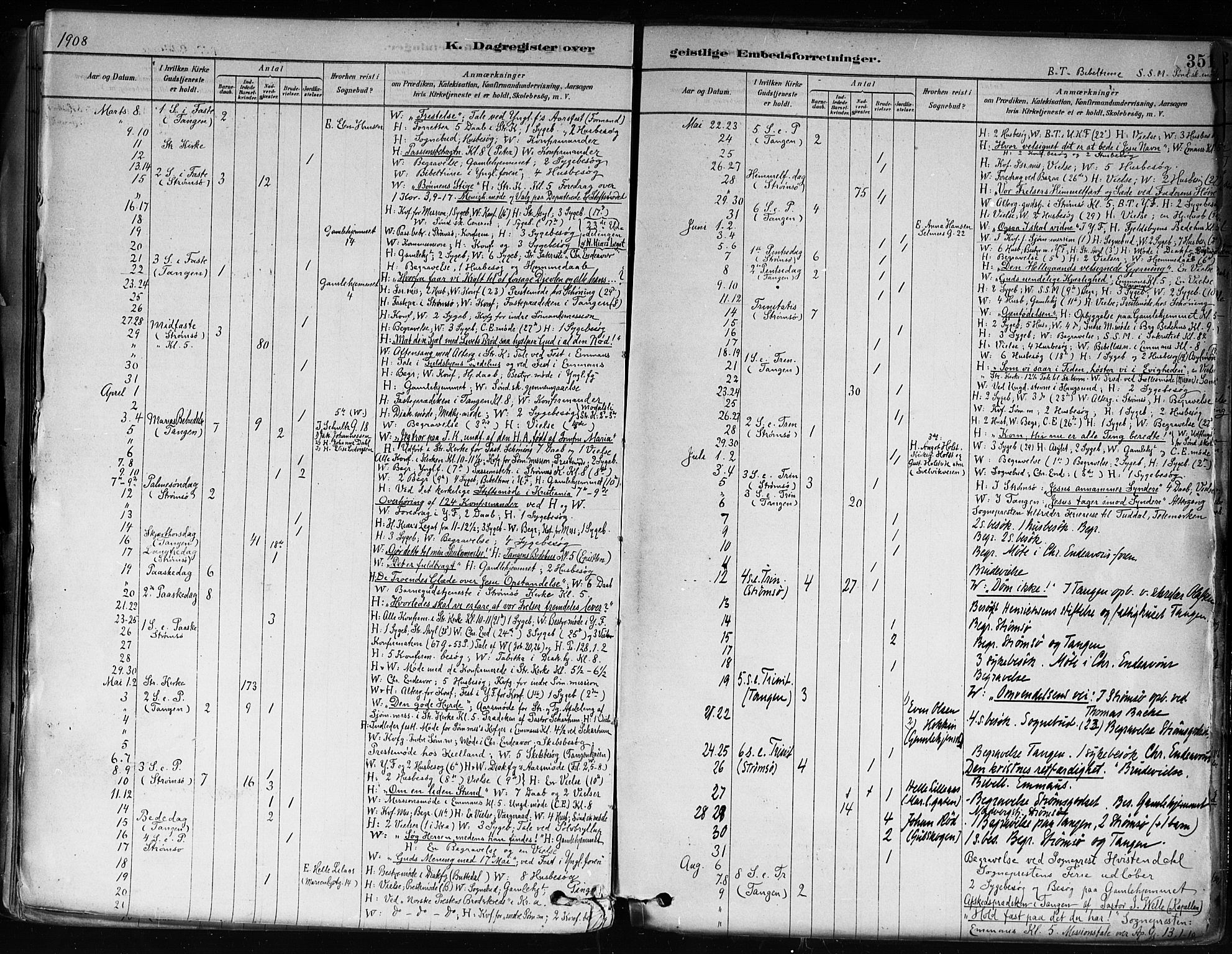 Strømsø kirkebøker, AV/SAKO-A-246/F/Fa/L0022: Parish register (official) no. I 22, 1879-1899, p. 351