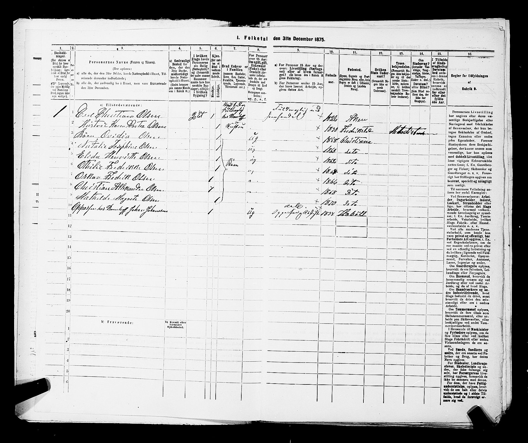 RA, 1875 census for 0301 Kristiania, 1875, p. 891