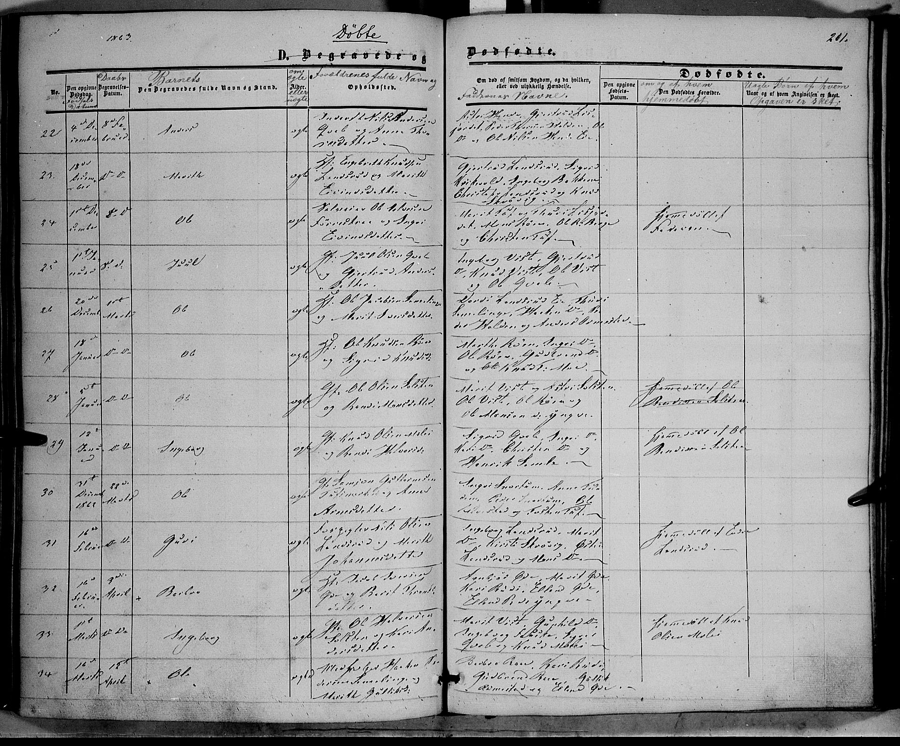 Vestre Slidre prestekontor, SAH/PREST-136/H/Ha/Haa/L0002: Parish register (official) no. 2, 1856-1864, p. 201