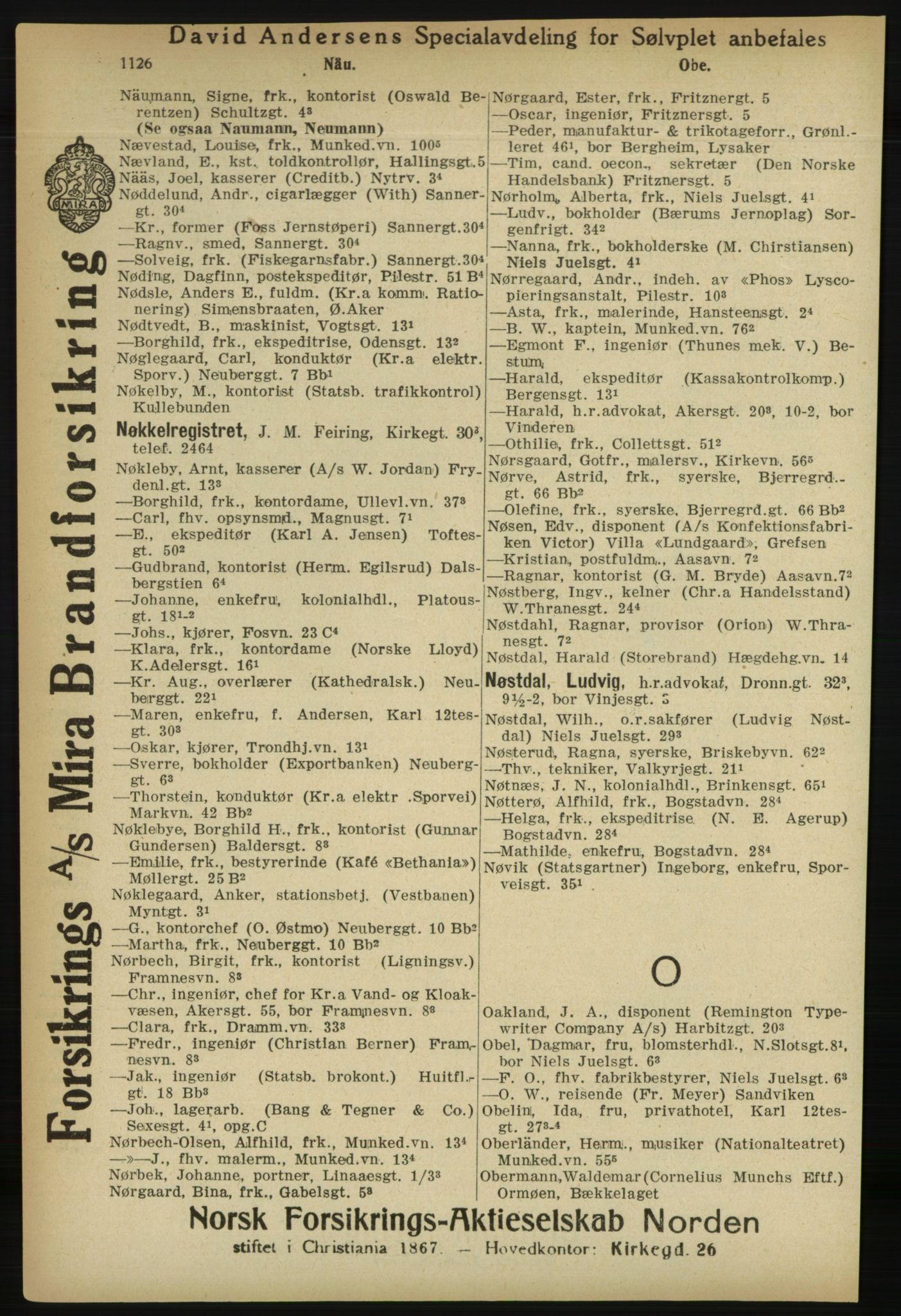 Kristiania/Oslo adressebok, PUBL/-, 1918, p. 1151