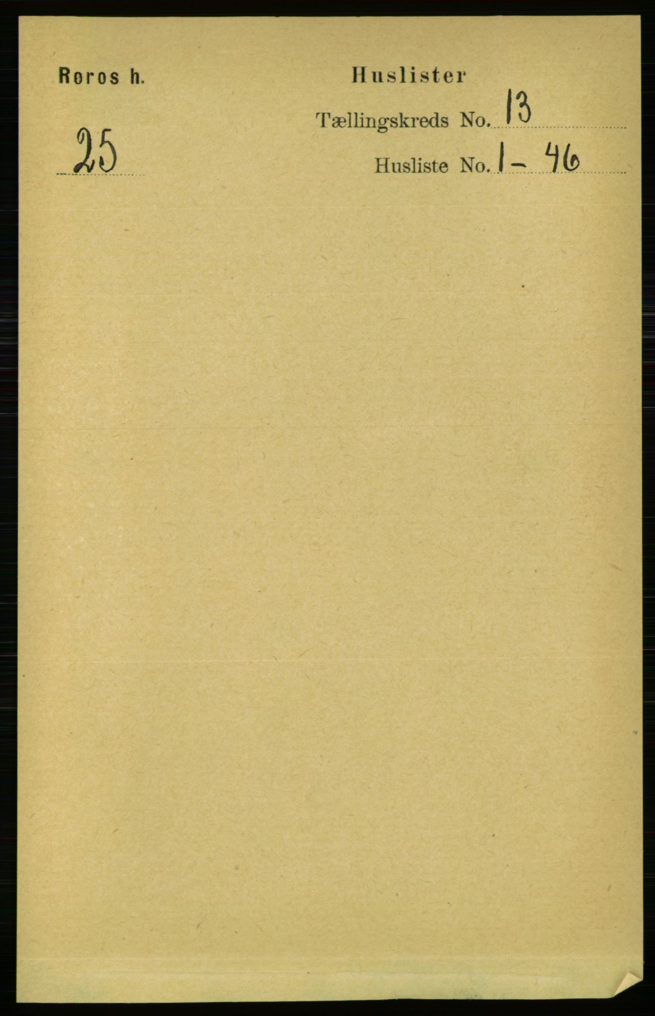 RA, 1891 census for 1640 Røros, 1891, p. 2508