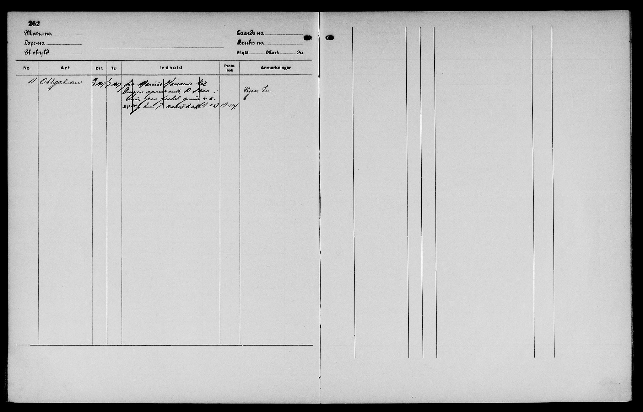 Vinger og Odal sorenskriveri, SAH/TING-022/H/Ha/Hac/Hacc/L0005: Mortgage register no. 3.5, 1923, p. 262