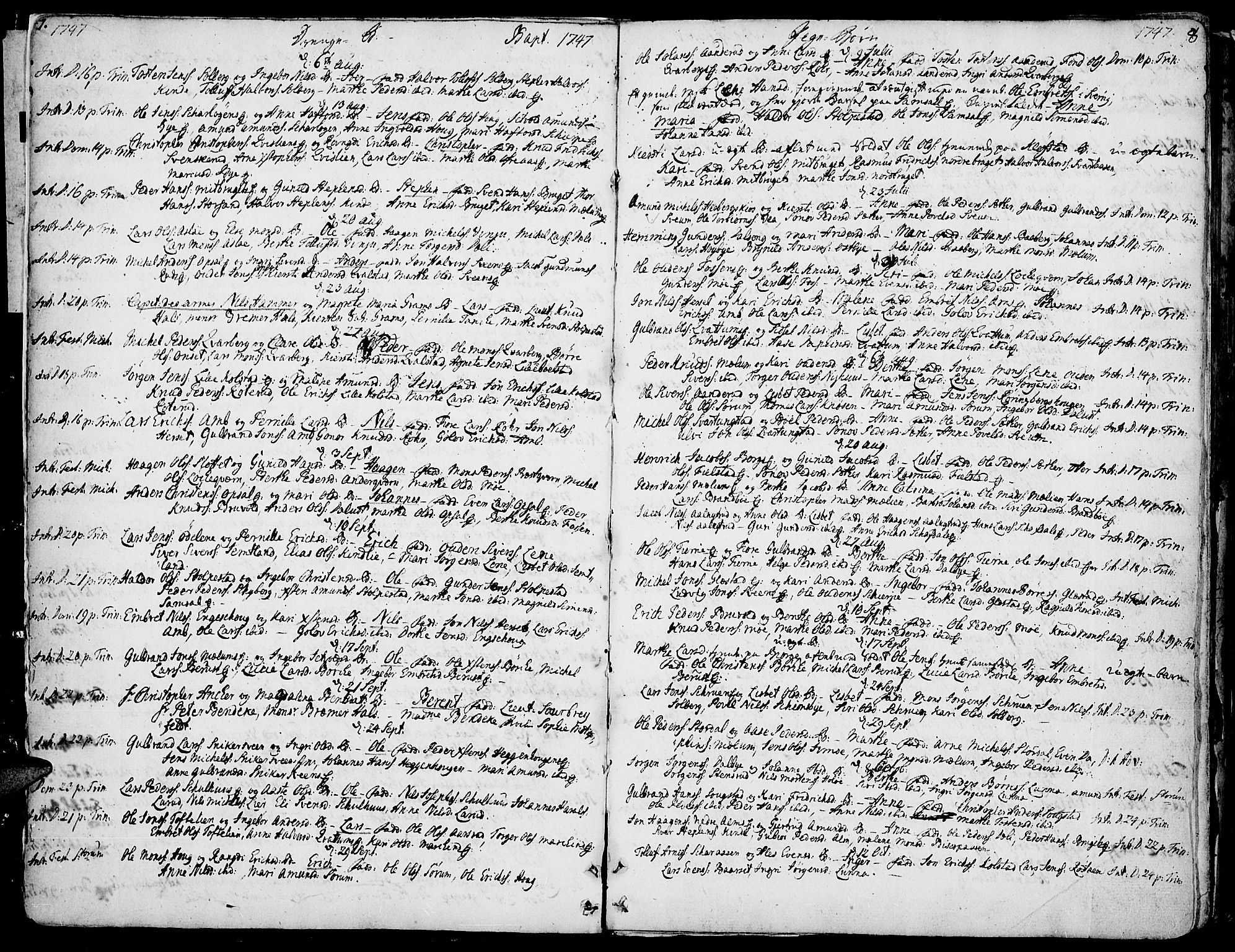 Ringsaker prestekontor, AV/SAH-PREST-014/K/Ka/L0002: Parish register (official) no. 2, 1747-1774, p. 7-8