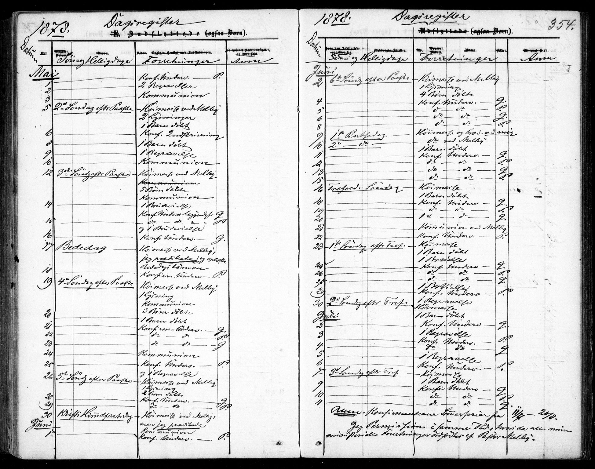 Garnisonsmenigheten Kirkebøker, SAO/A-10846/F/Fa/L0011: Parish register (official) no. 11, 1870-1880, p. 354