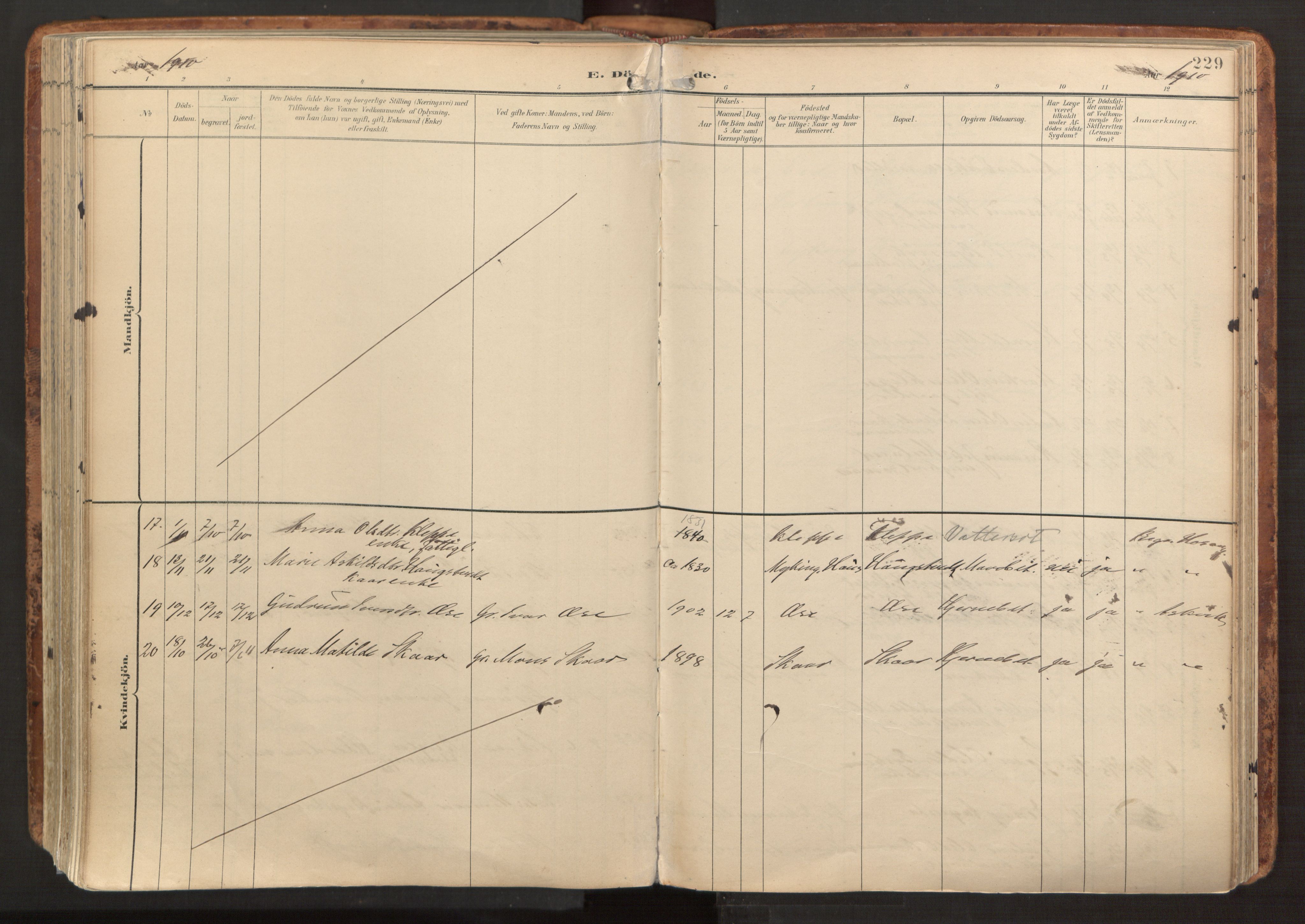 Hosanger sokneprestembete, AV/SAB-A-75801/H/Haa: Parish register (official) no. B 2, 1897-1923, p. 229