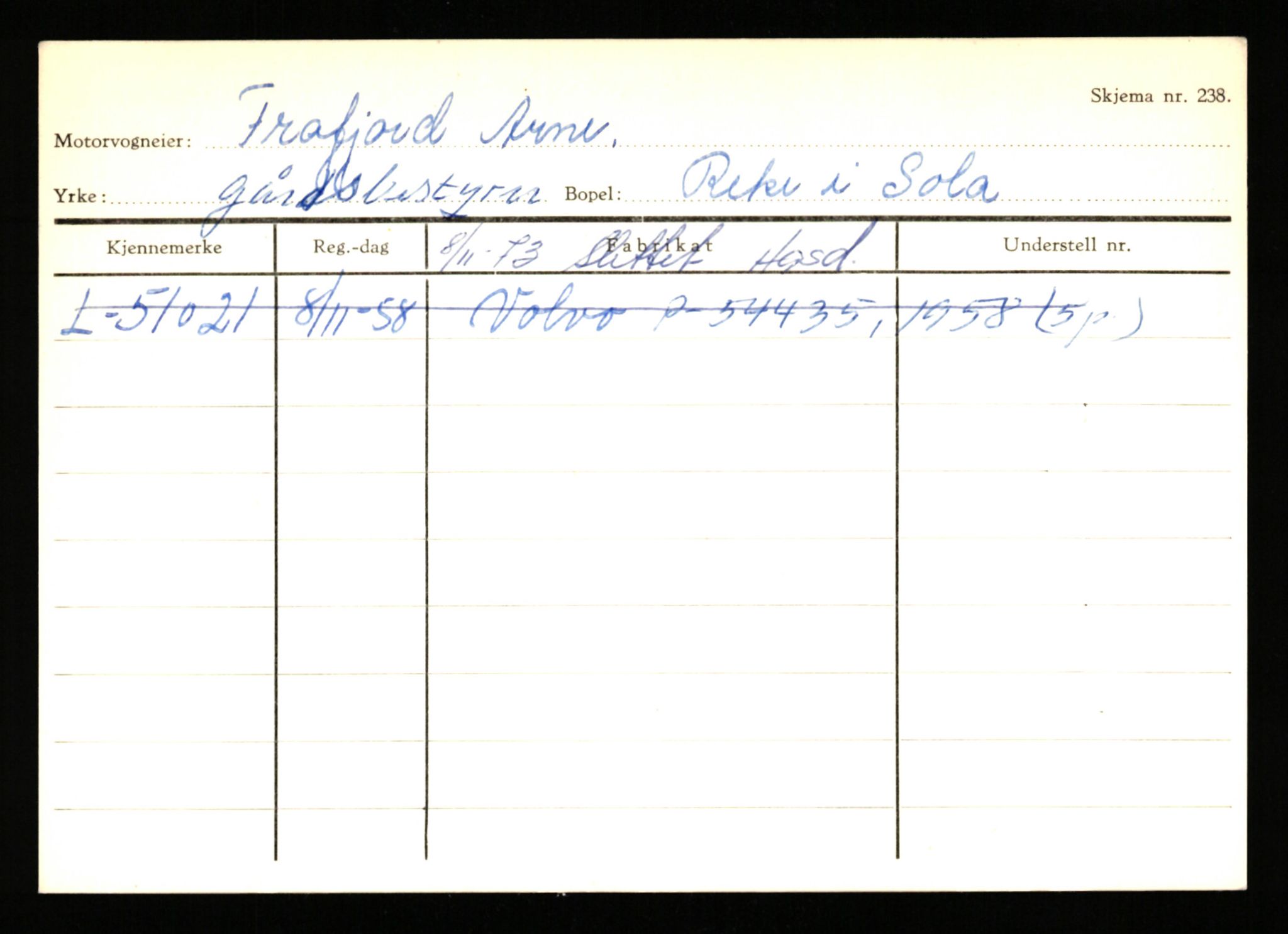 Stavanger trafikkstasjon, SAST/A-101942/0/H/L0009: Fjælberg - Fuglerud, 1930-1971, p. 1852