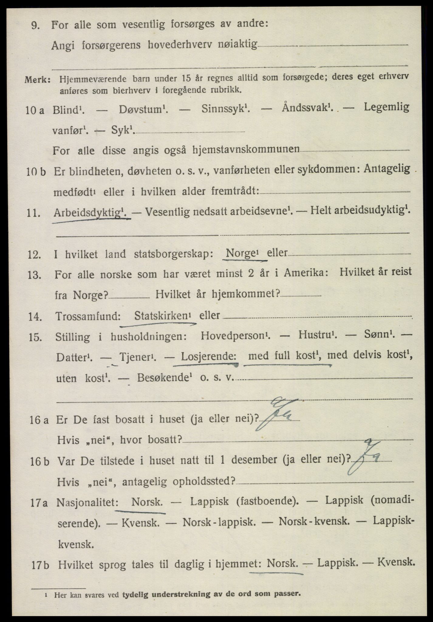 SAT, 1920 census for Hegra, 1920, p. 2155