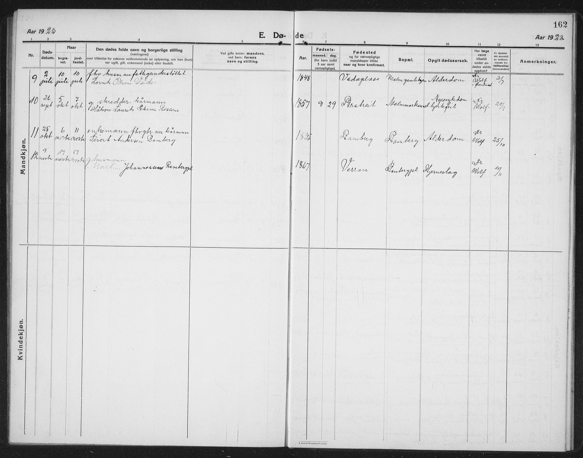 Ministerialprotokoller, klokkerbøker og fødselsregistre - Nord-Trøndelag, SAT/A-1458/745/L0434: Parish register (copy) no. 745C03, 1914-1937, p. 162