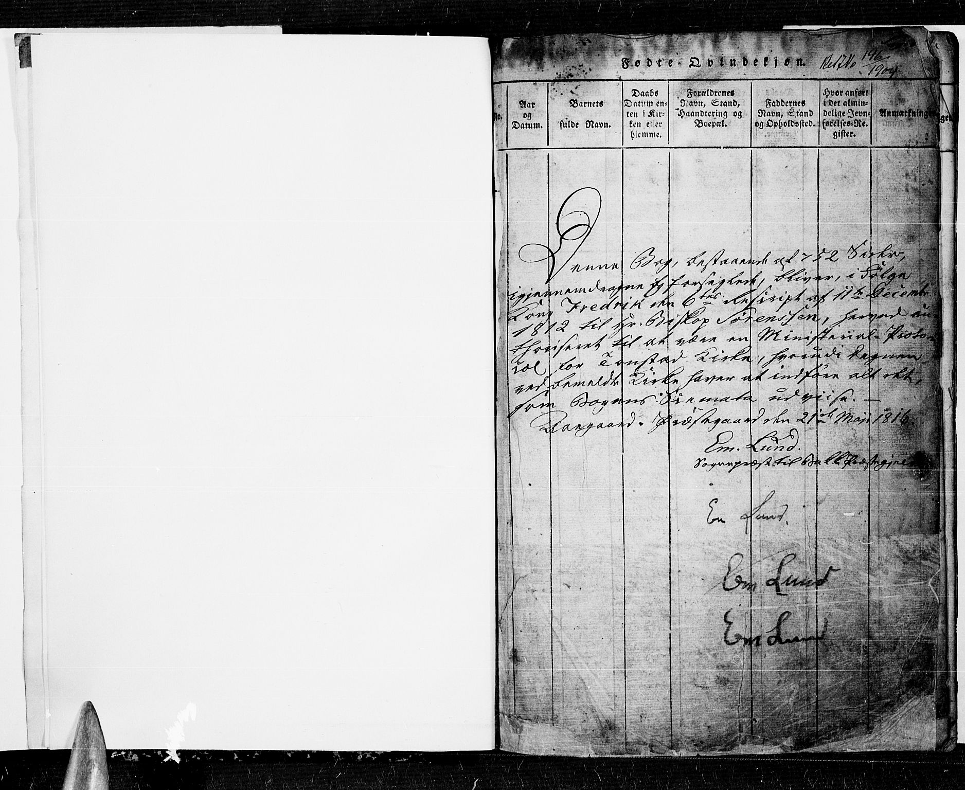 Sirdal sokneprestkontor, SAK/1111-0036/F/Fb/Fbb/L0001: Parish register (copy) no. B 1, 1815-1834, p. 0-1